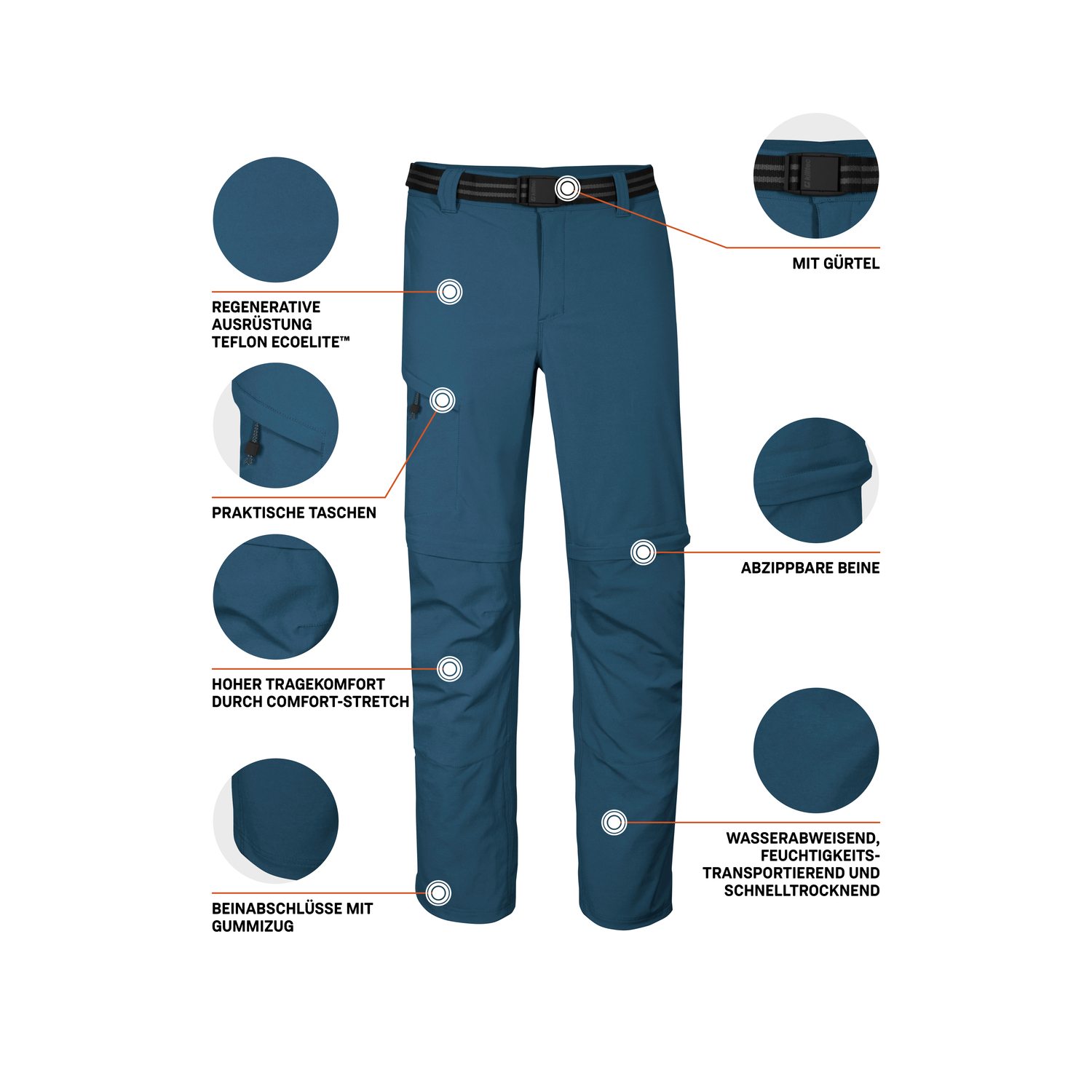 Herren killtec Blau KOS 13 MN PNTS Hose