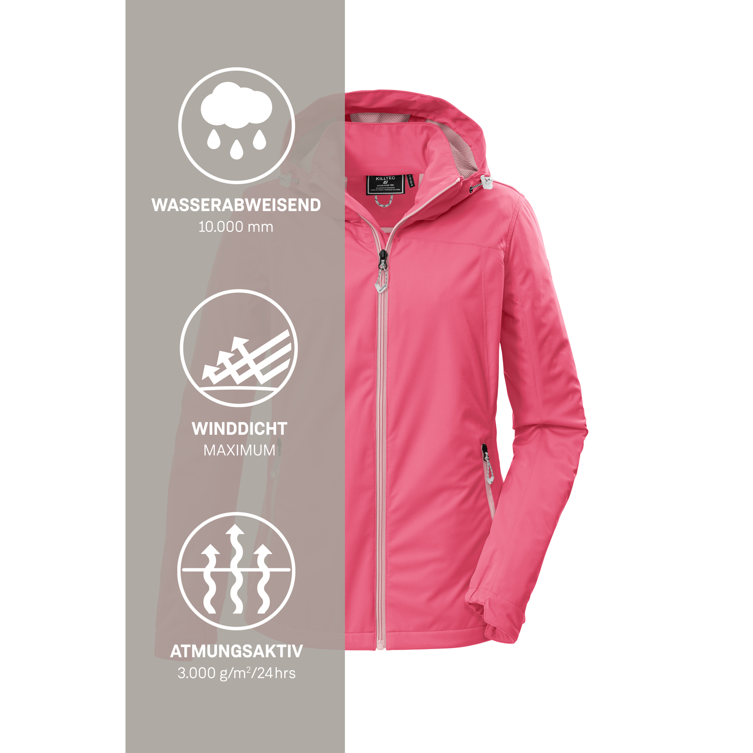 Damen killtec Pink KOS 69 WMN SFTSHLL JCKT 00555 50 Funktionsjacke