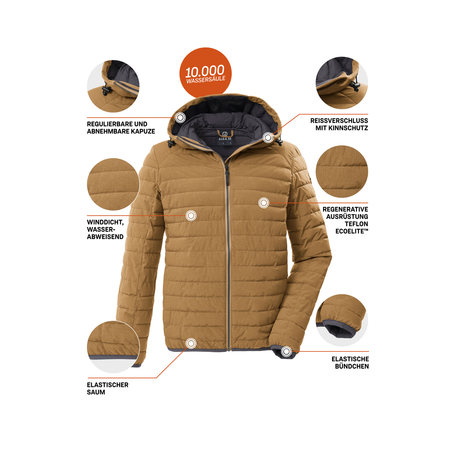 Herren G.I.G.A. DX by killtec Khaki GS 86 MN QLTD JCKT 00748 4XL Funktionsjacke