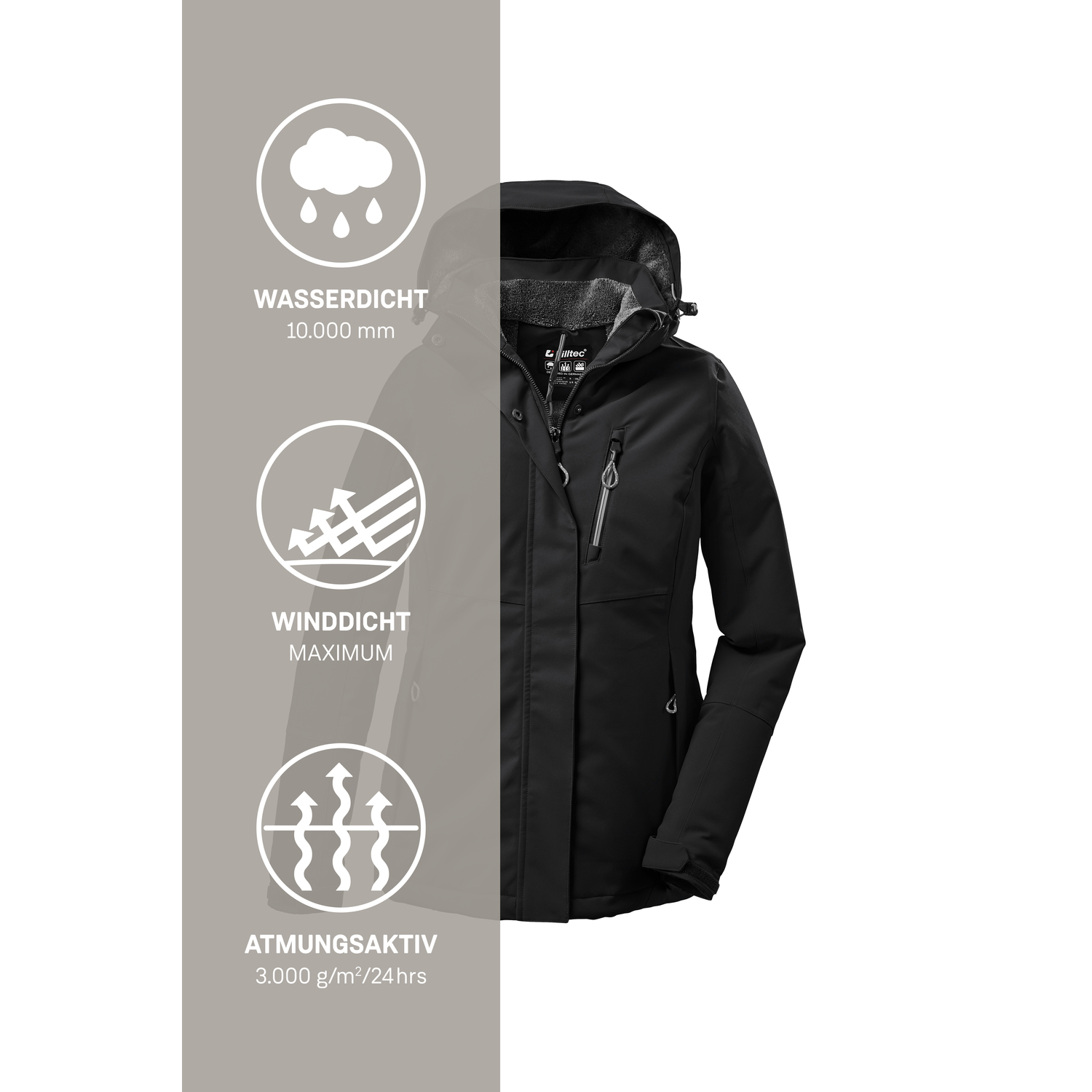 Damen killtec Schwarz KOW 140 WMN JCKT 00200 50 Funktionsjacke