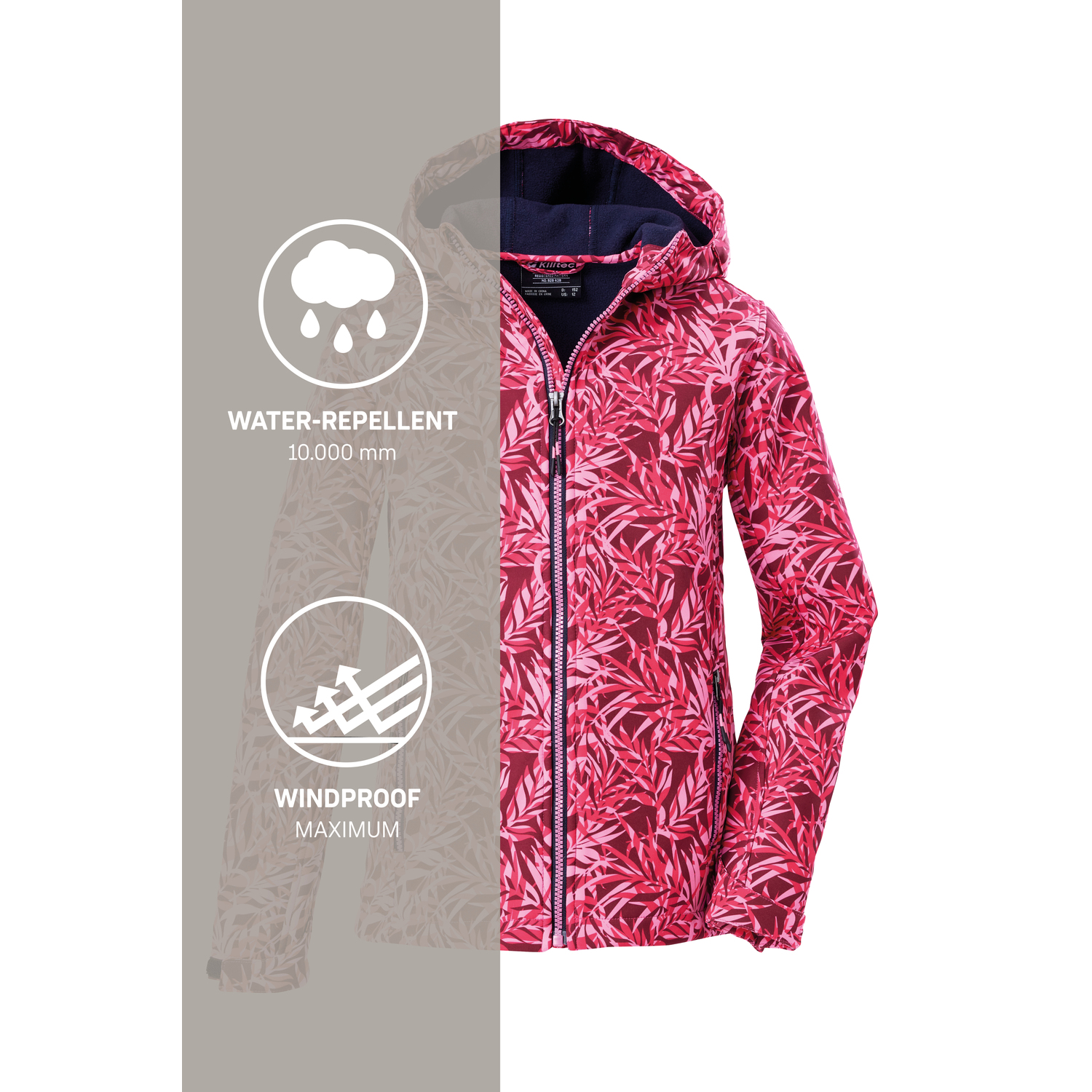 Mädchen Kinder killtec Rose Print Funktionsjacke