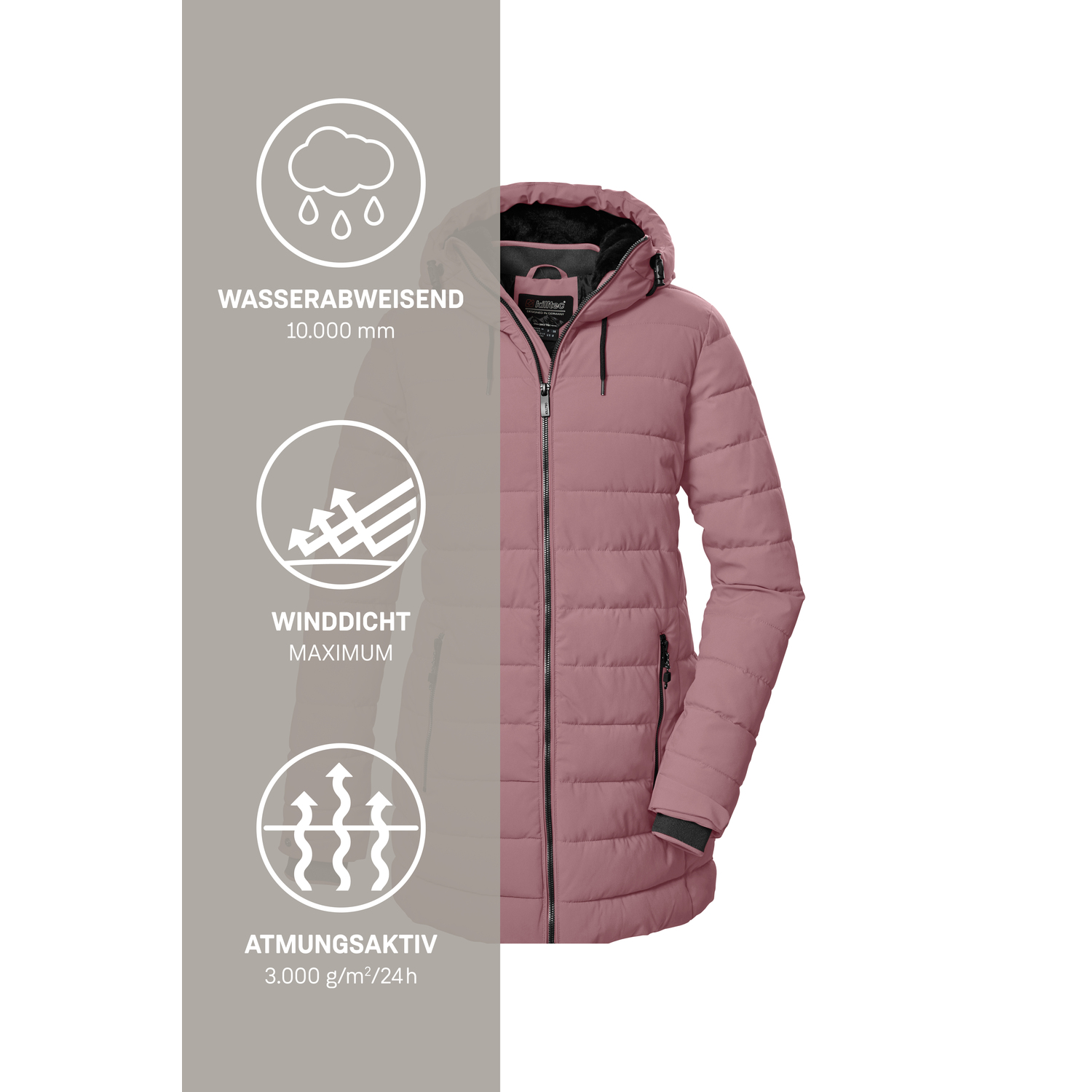 Damen killtec Pink KOW 55 WMN QLTD PRK 00441 50 Mantel