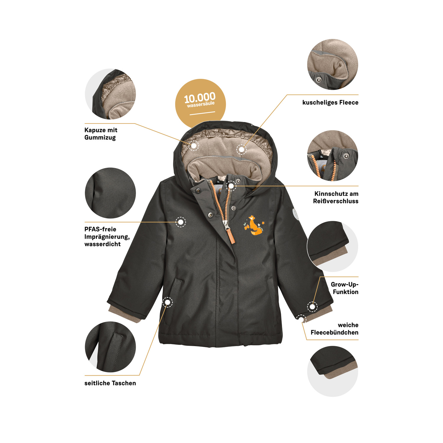 Minis first instinct by killtec Steingrau FIOW 38 MNS JCKT Funktionsjacke