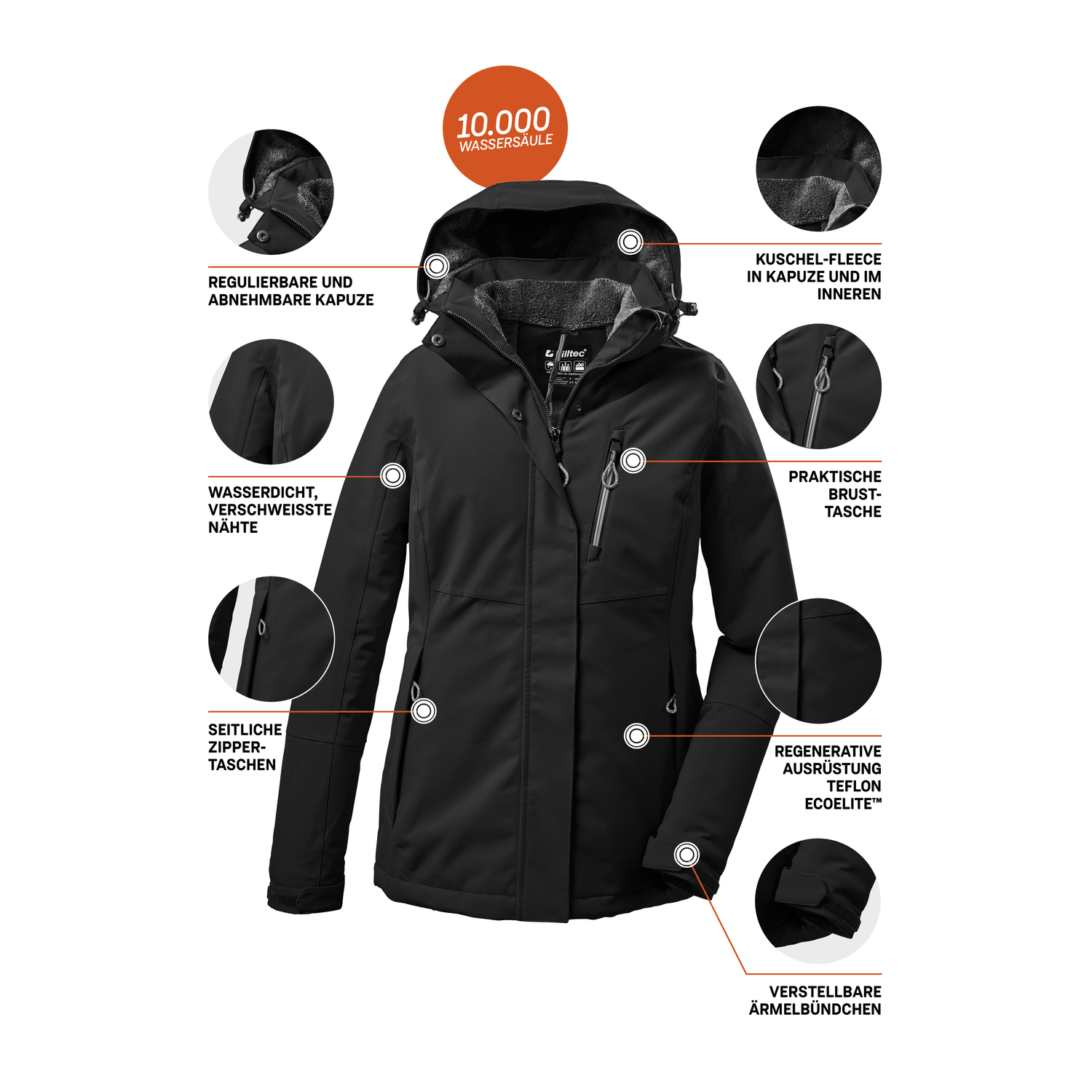Damen killtec Schwarz KOW 140 WMN JCKT 00200 50 Funktionsjacke