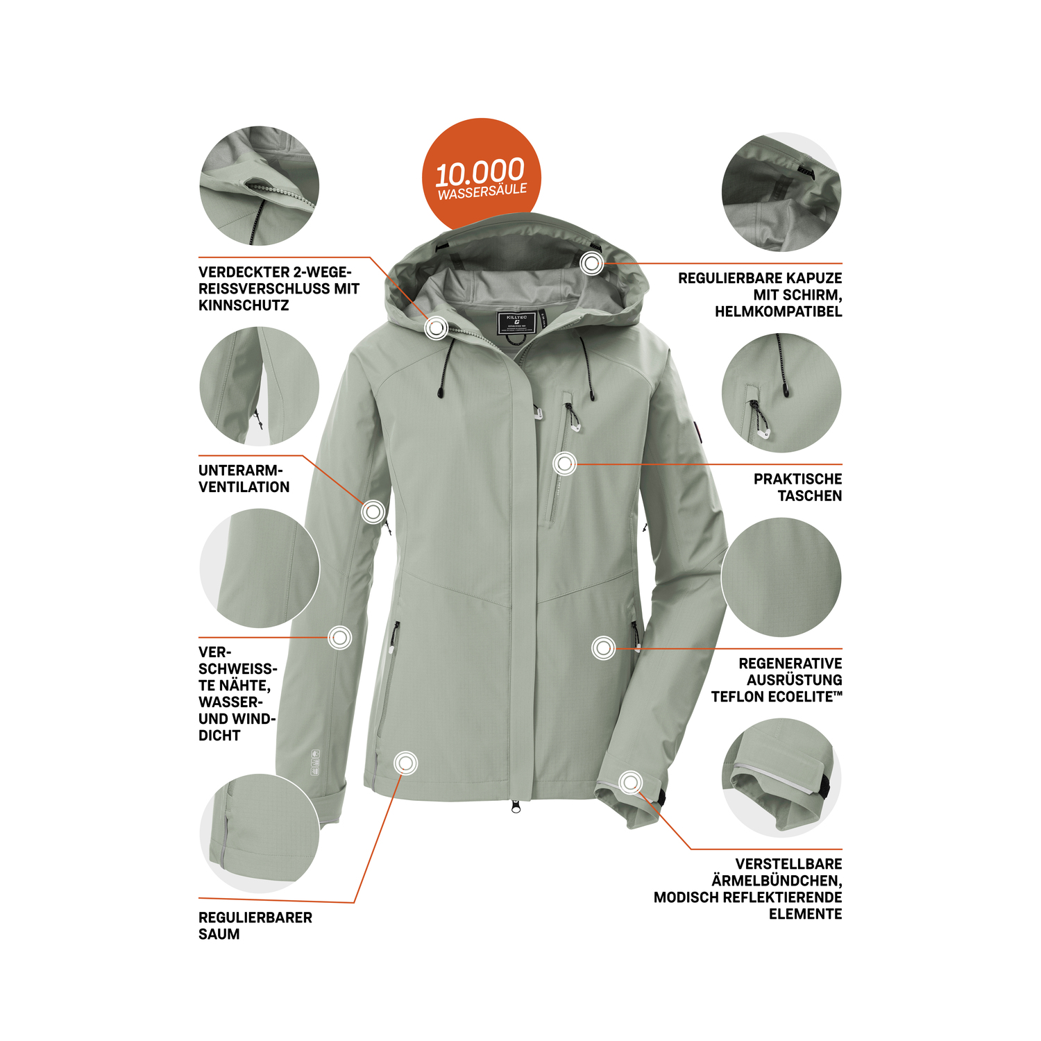 Damen killtec Grün KOS 67 WMN JCKT 00741 46 Funktionsjacke