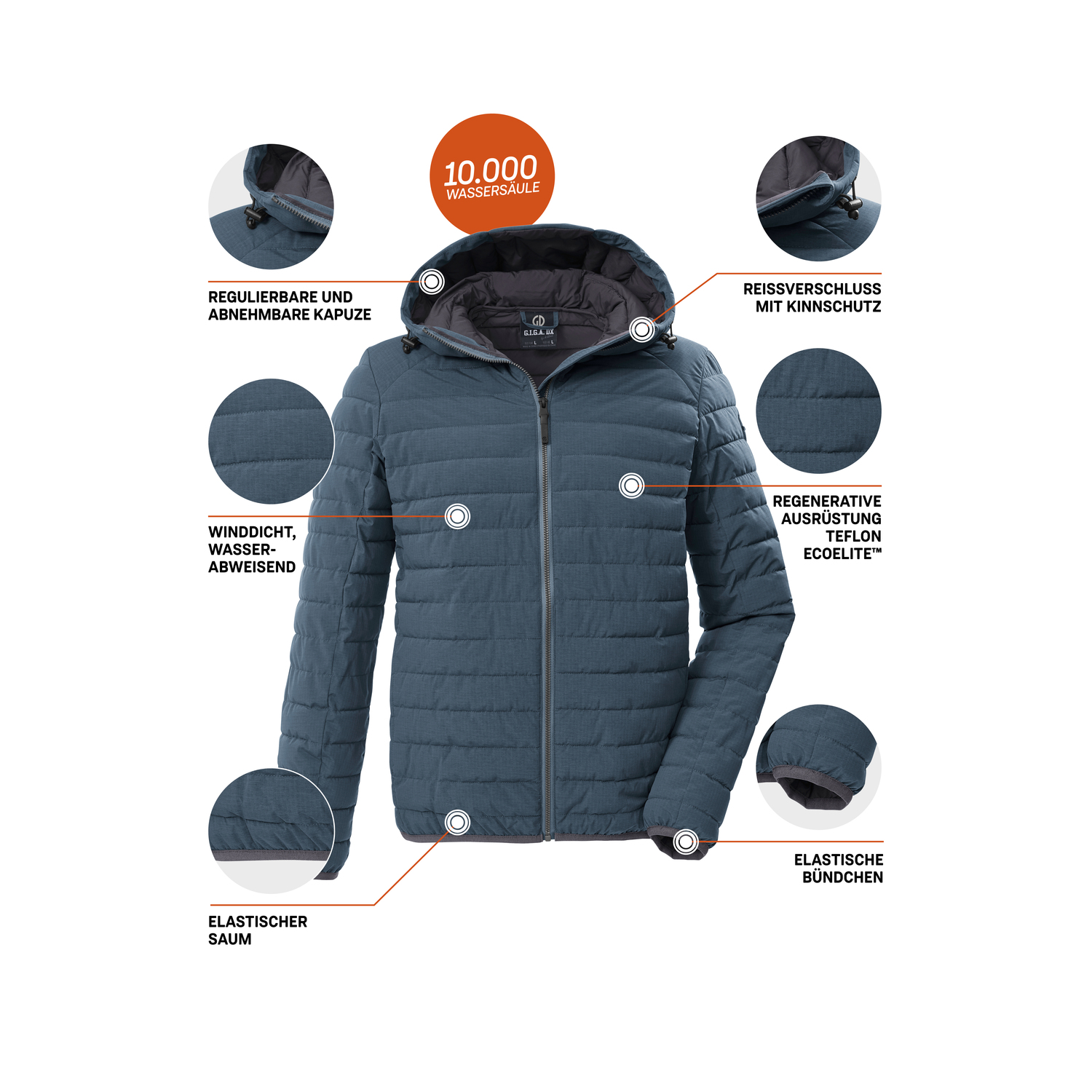 Herren G.I.G.A. DX by killtec Rauchblau GS 86 MN QLTD JCKT 00875 4XL Funktionsjacke