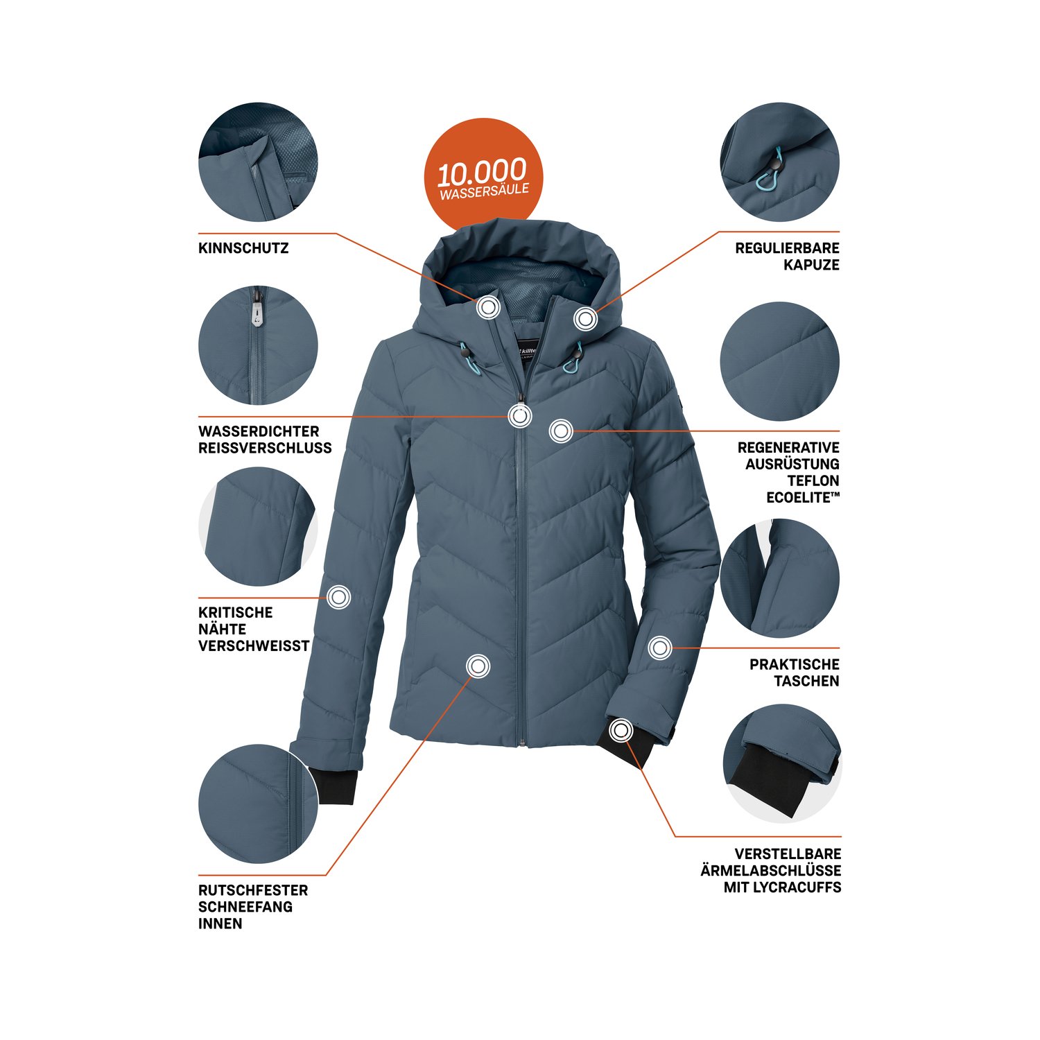 Damen killtec Blau KSW 31 WMN SKI QLTD JCKT 00839 50 Funktionsjacke