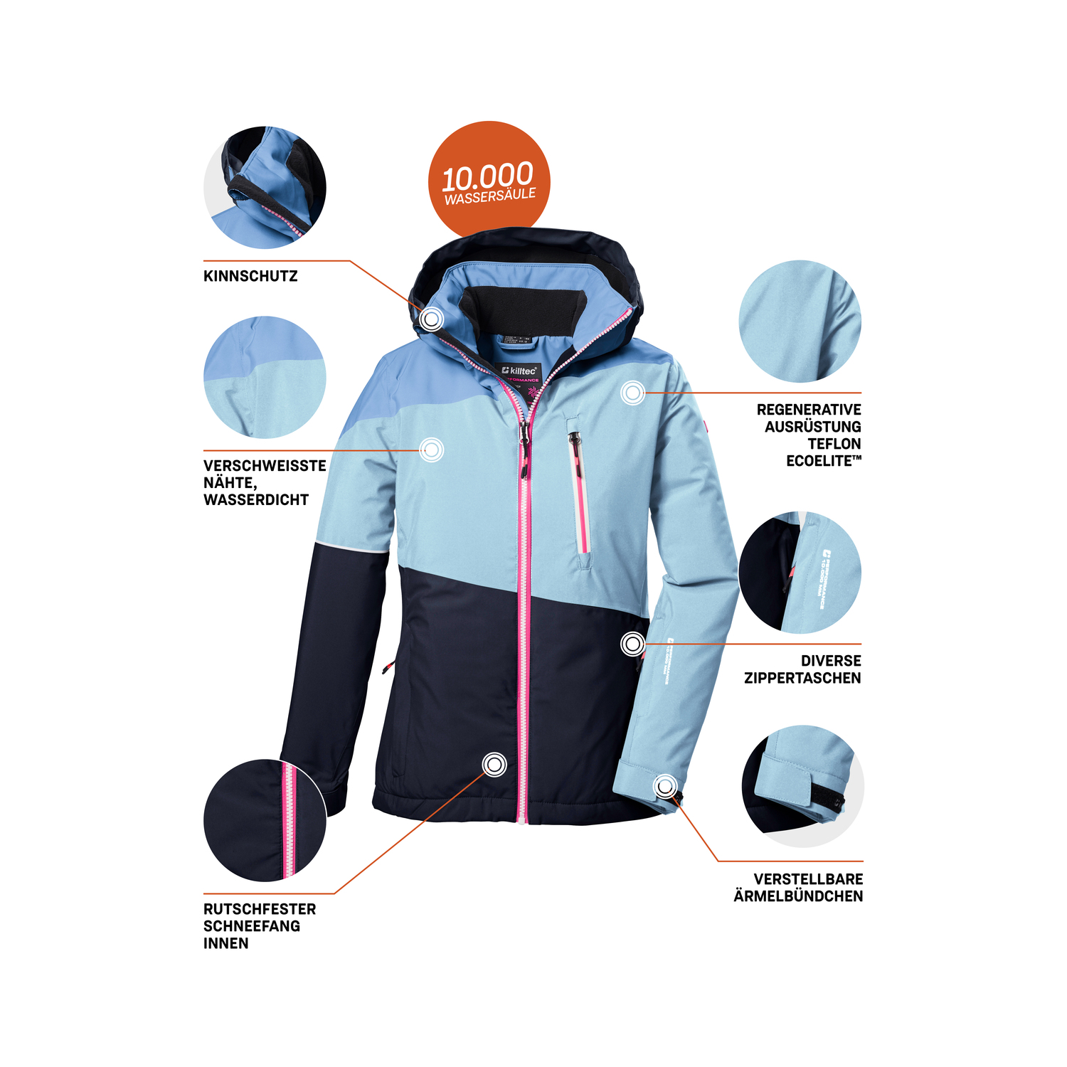 Kinder killtec Blau KSW 331 GRLS SKI JCKT 00508 176 Funktionsjacke