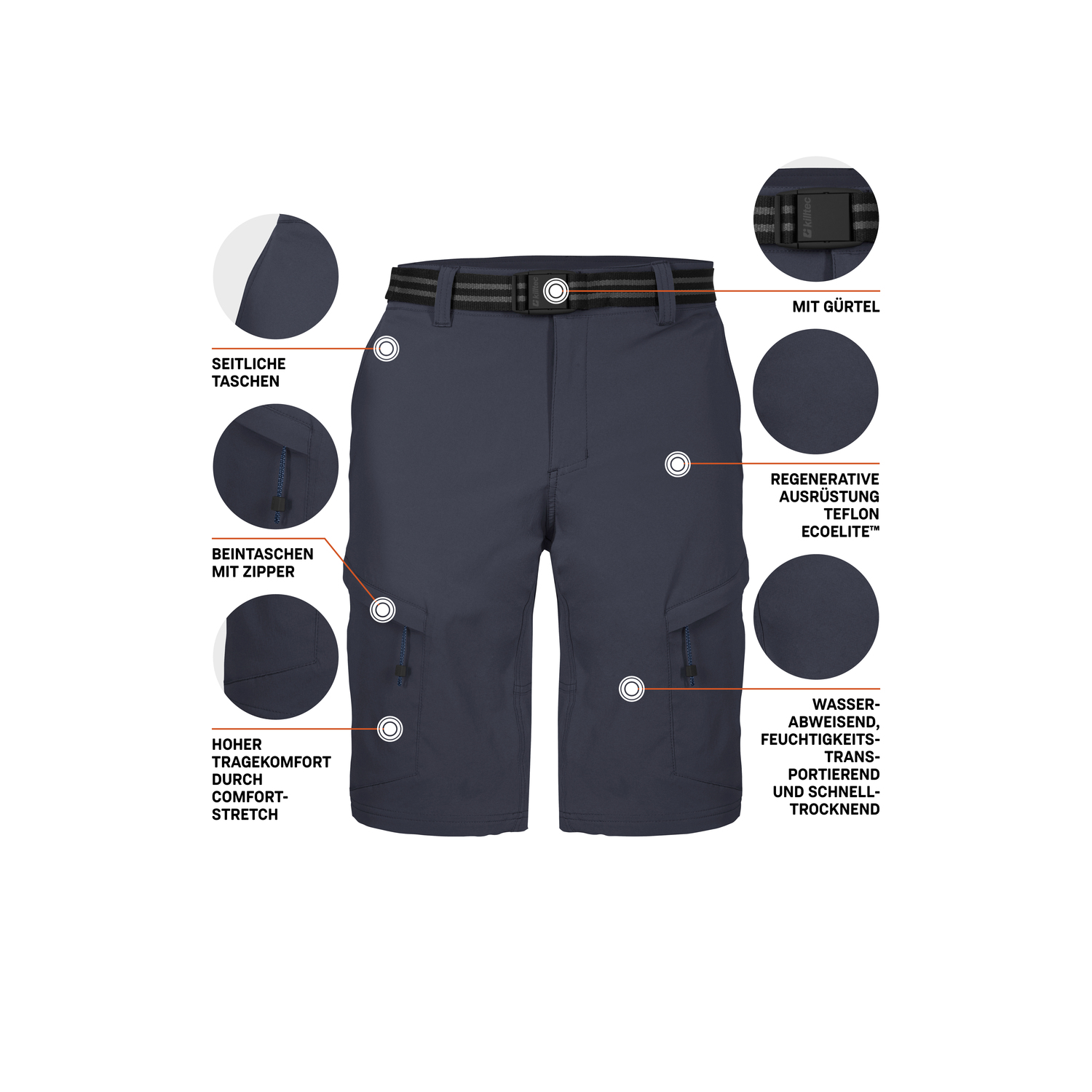 Herren killtec Blau KOS 11 MN BRMDS 00814 60 Bermuda