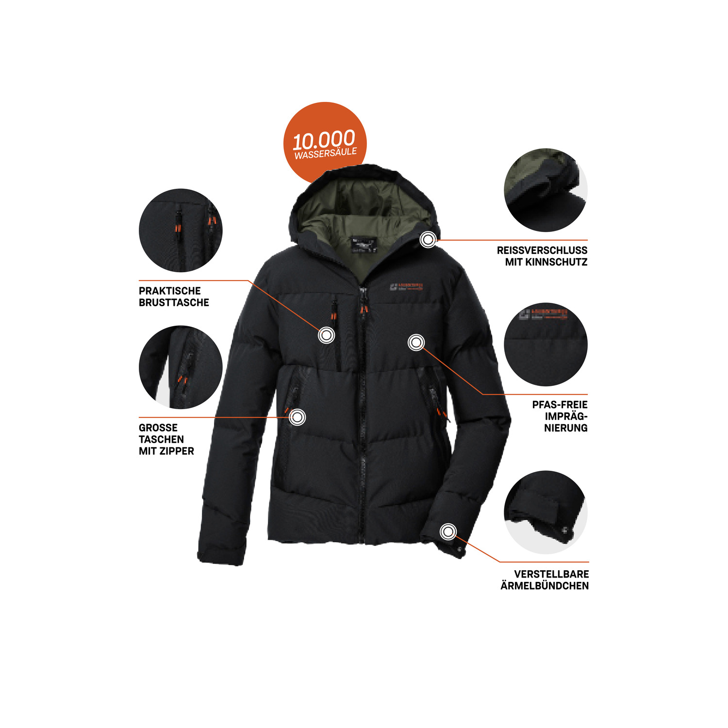 Kinder killtec Schwarz KOW 239 BYS QLTD JCKT 00200 176 Funktionsjacke
