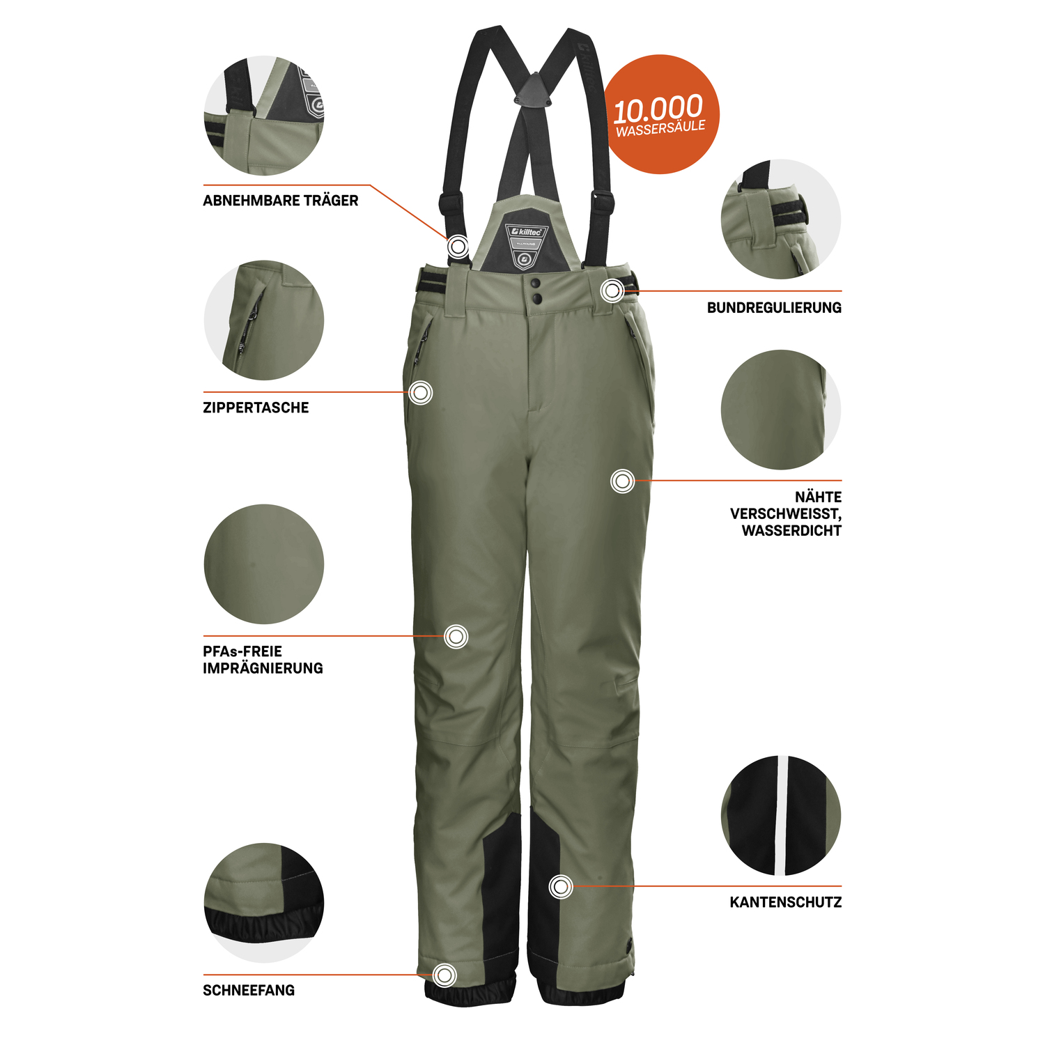Mädchen Kinder killtec Moos KSW 77 GRLS SKI PNTS 00712 176 Latzhose