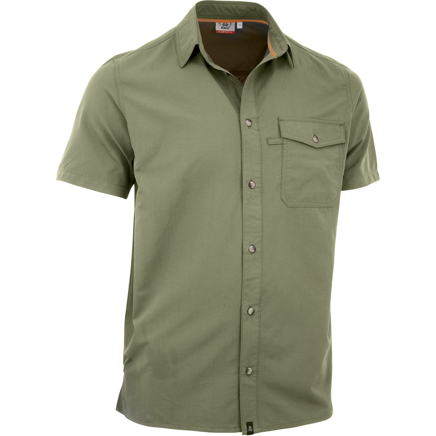 Herren Maul Sport Oliv Cordoba 4XT-1/2 Hemd uni elast 50 68 Hemd