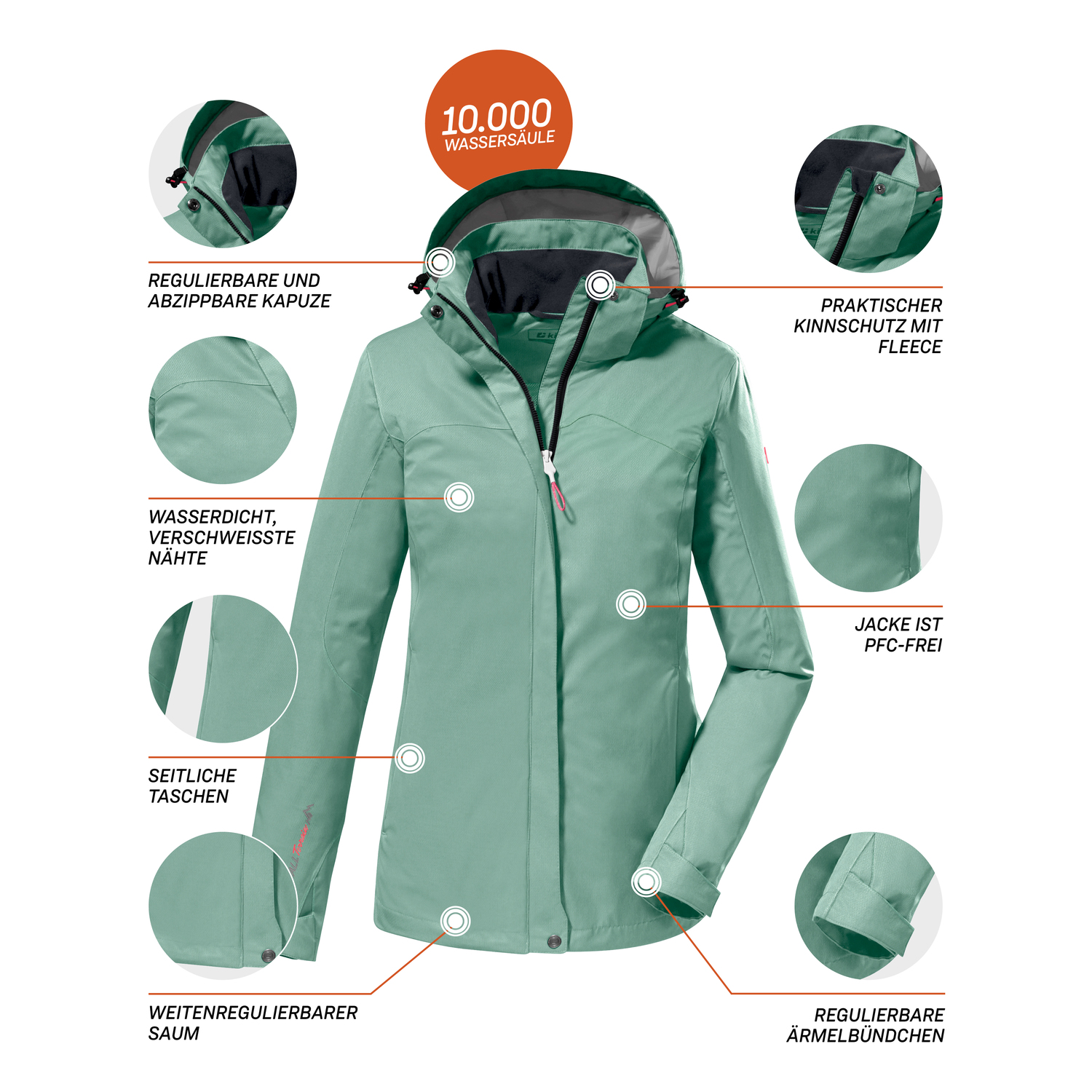 Damen killtec Grün KOS 133 KG WMN JCKT 00771 25 Funktionsjacke