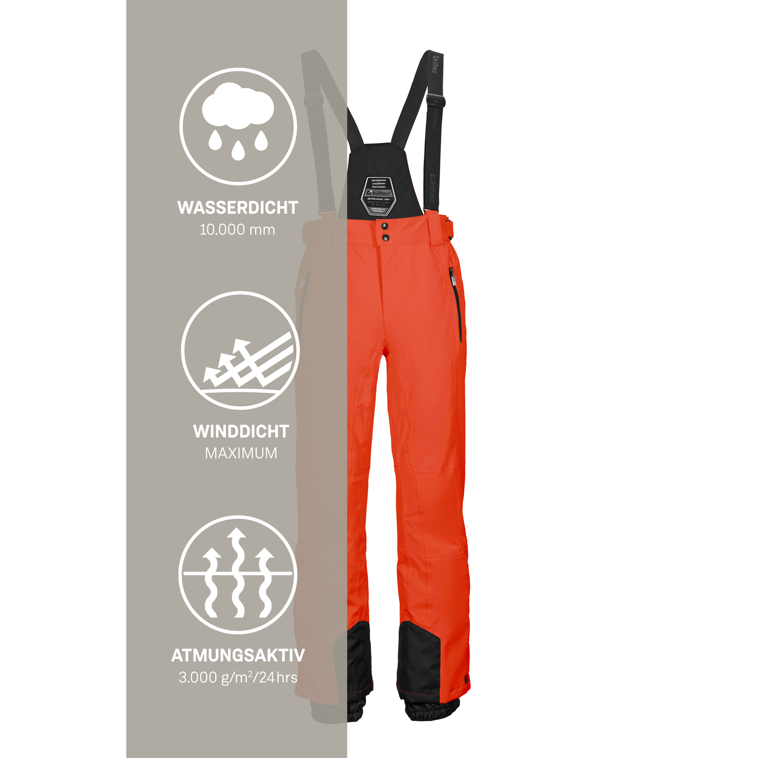 Herren killtec Dunkelorange KSW 100 ENOSH MN SKI PNTS 00541 4XL Latzhose