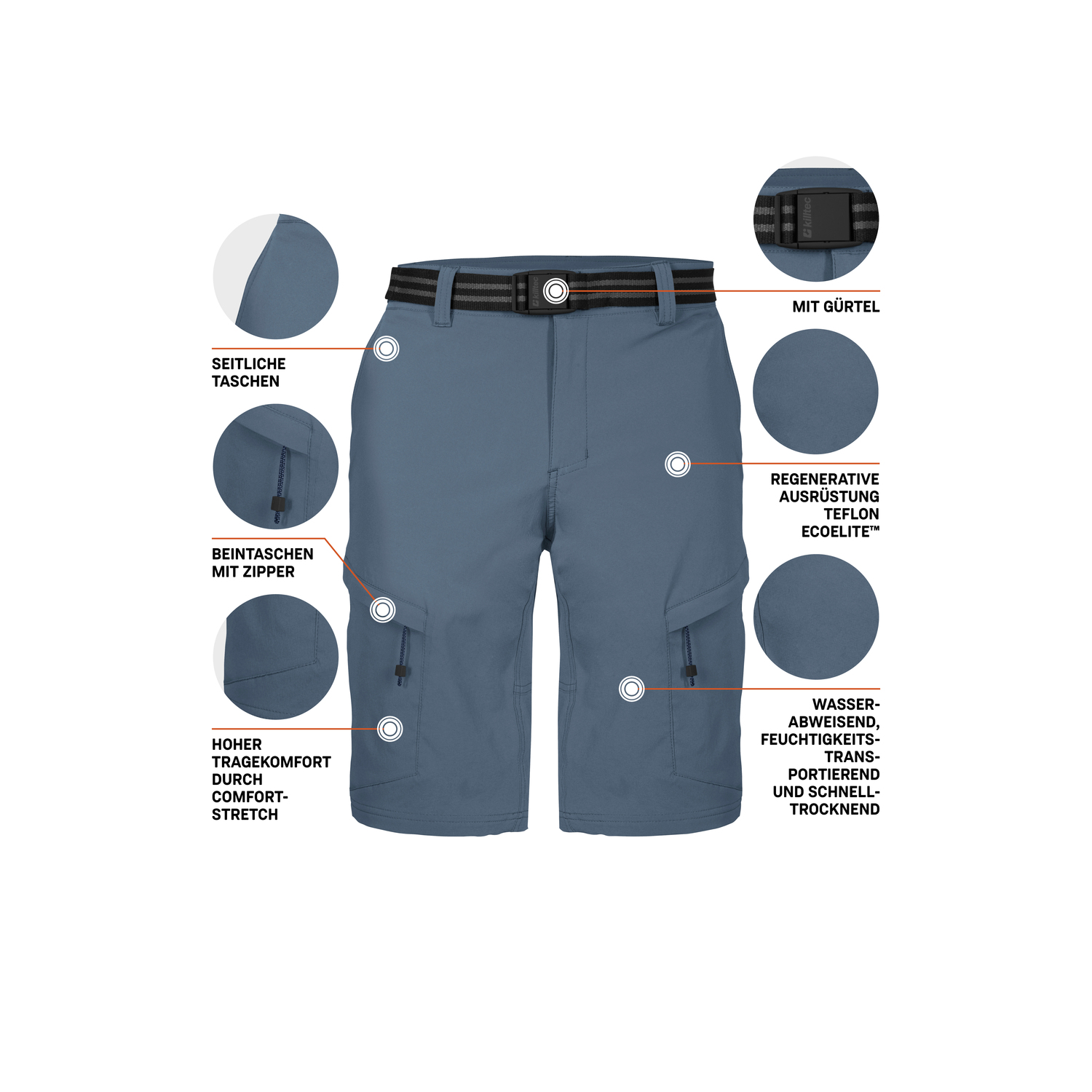 Herren killtec Blau KOS 11 MN BRMDS 00839 60 Bermuda