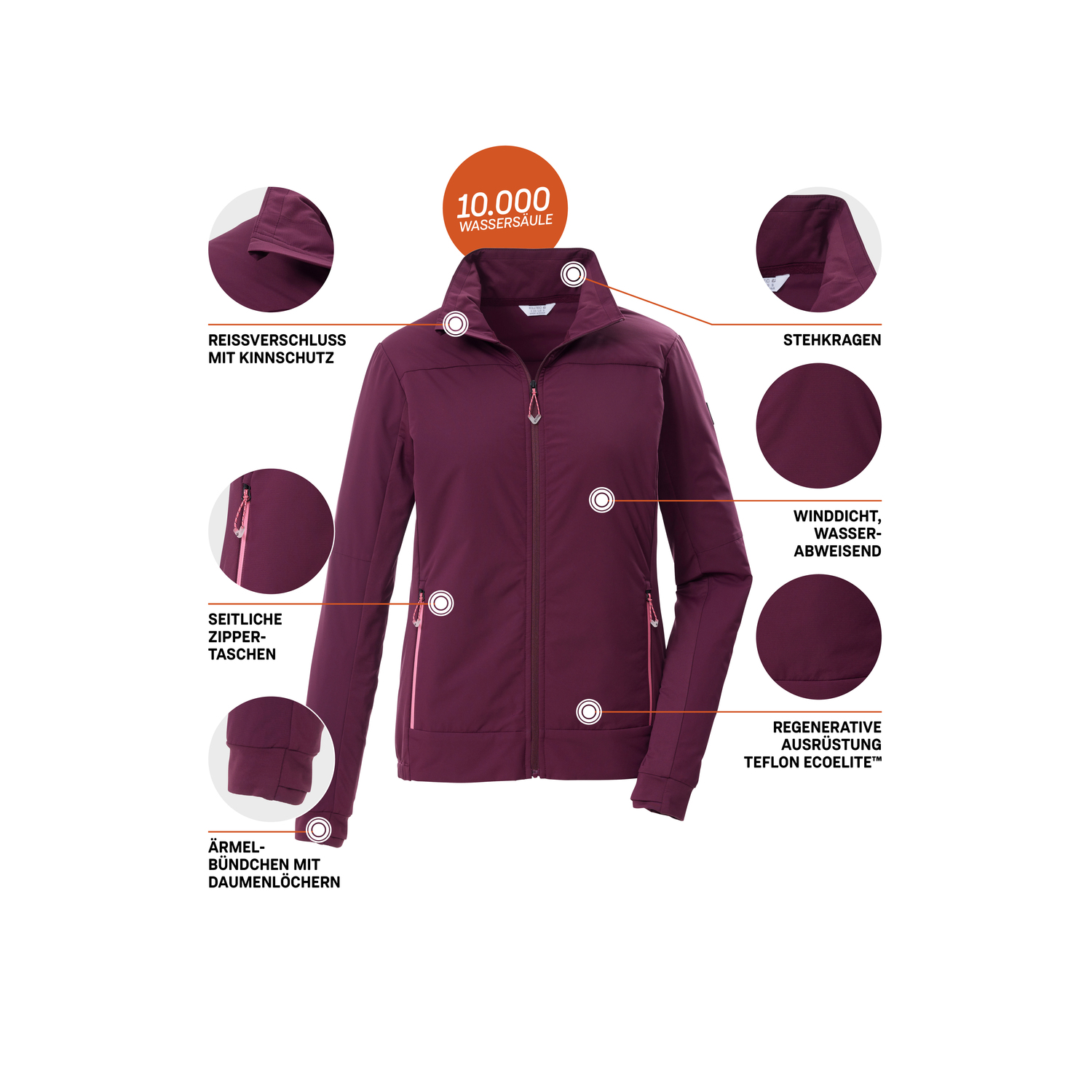 Damen killtec Violett KOS 21 WMN JCKT 00452 46 Funktionsjacke