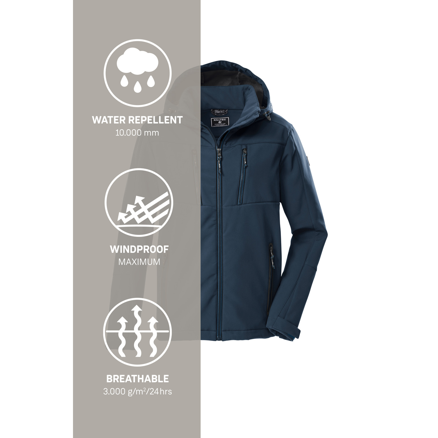 Herren killtec Blau KOW 79 MN SFTSHLL JCKT 00811 4XL Funktionsjacke