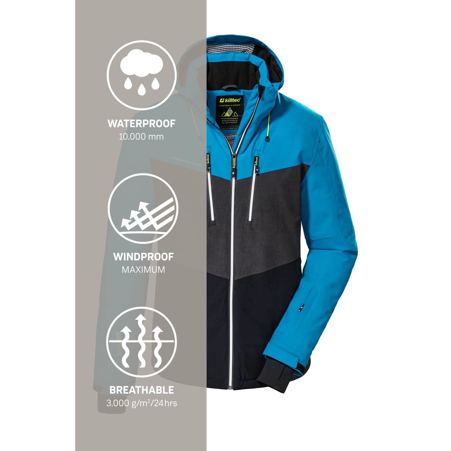 Herren killtec Blau KSW 45 MN SKI JCKT 00269 4XL Funktionsjacke