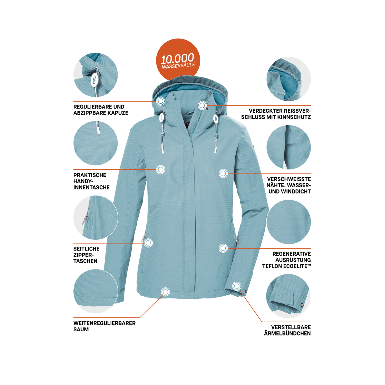 Damen killtec Blau KOS 61 WMN JCKT Funktionsjacke