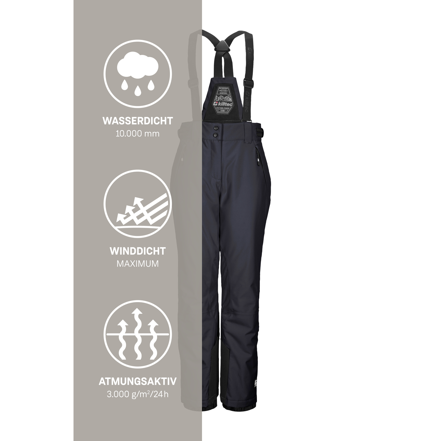 Kinder killtec Schwarz KSW 213 GRLS SKI PNTS 00269 176 Latzhose