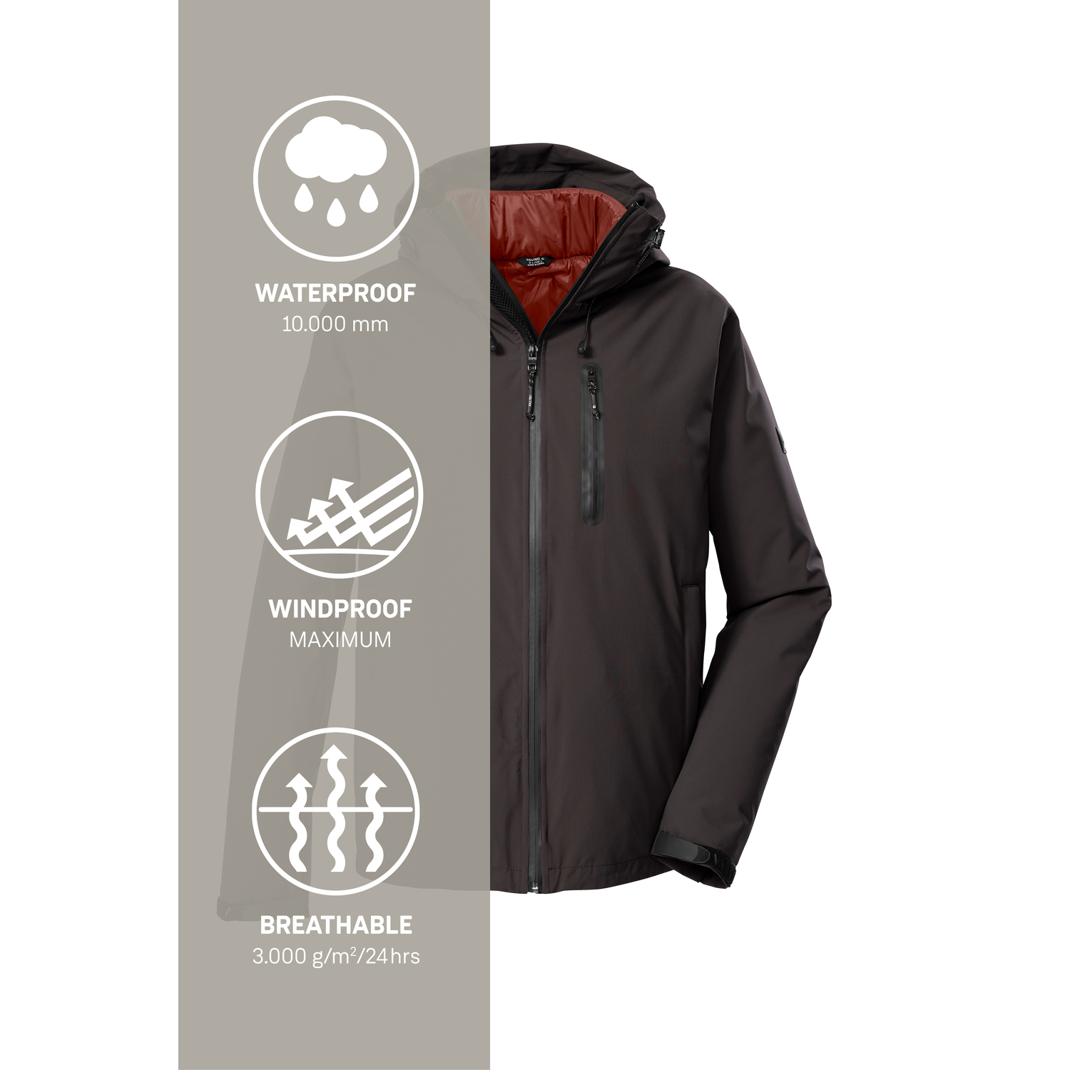 Herren killtec Braun KOW 95 MN JCKT 00685 4XL Doppeljacke