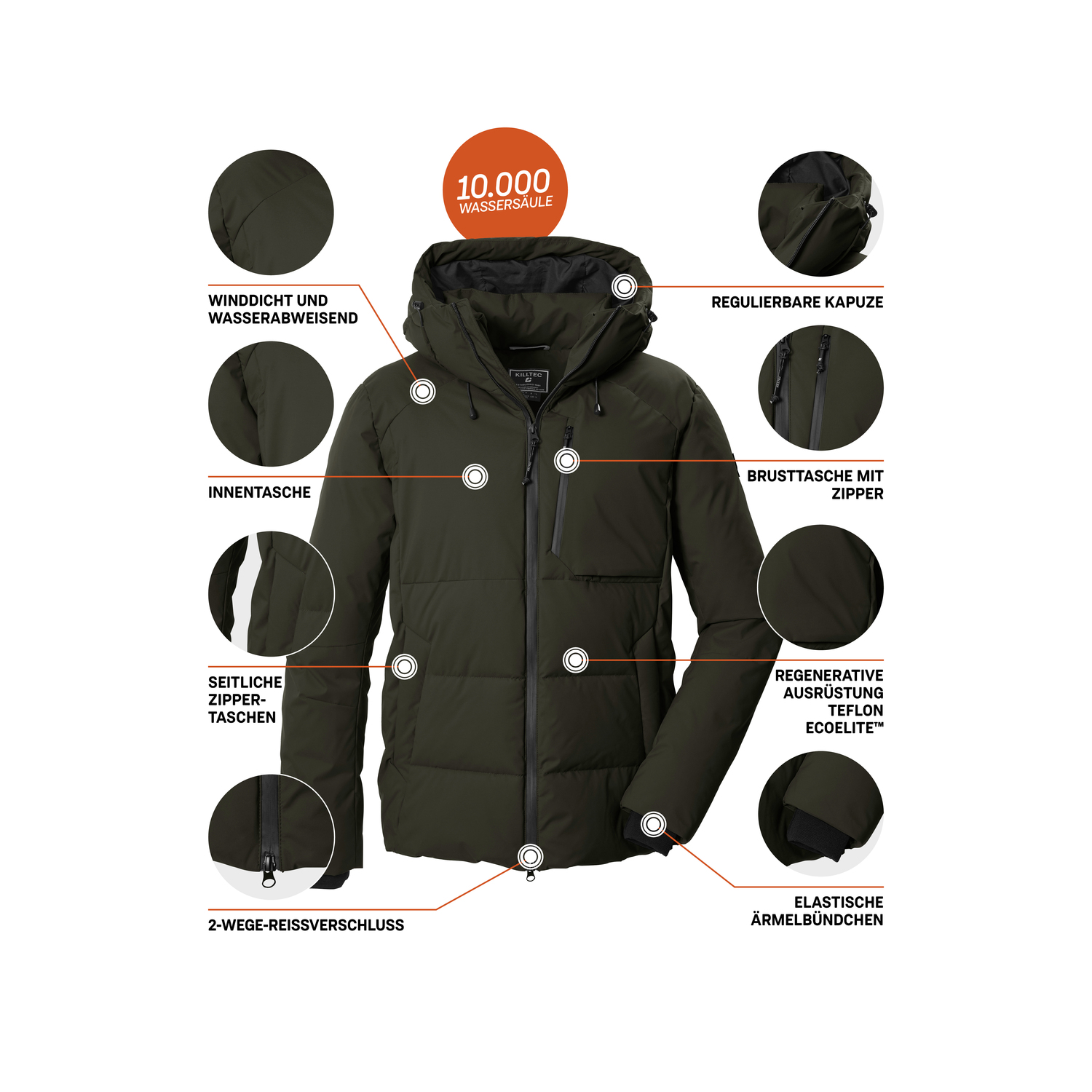 Herren killtec Dunkeloliv