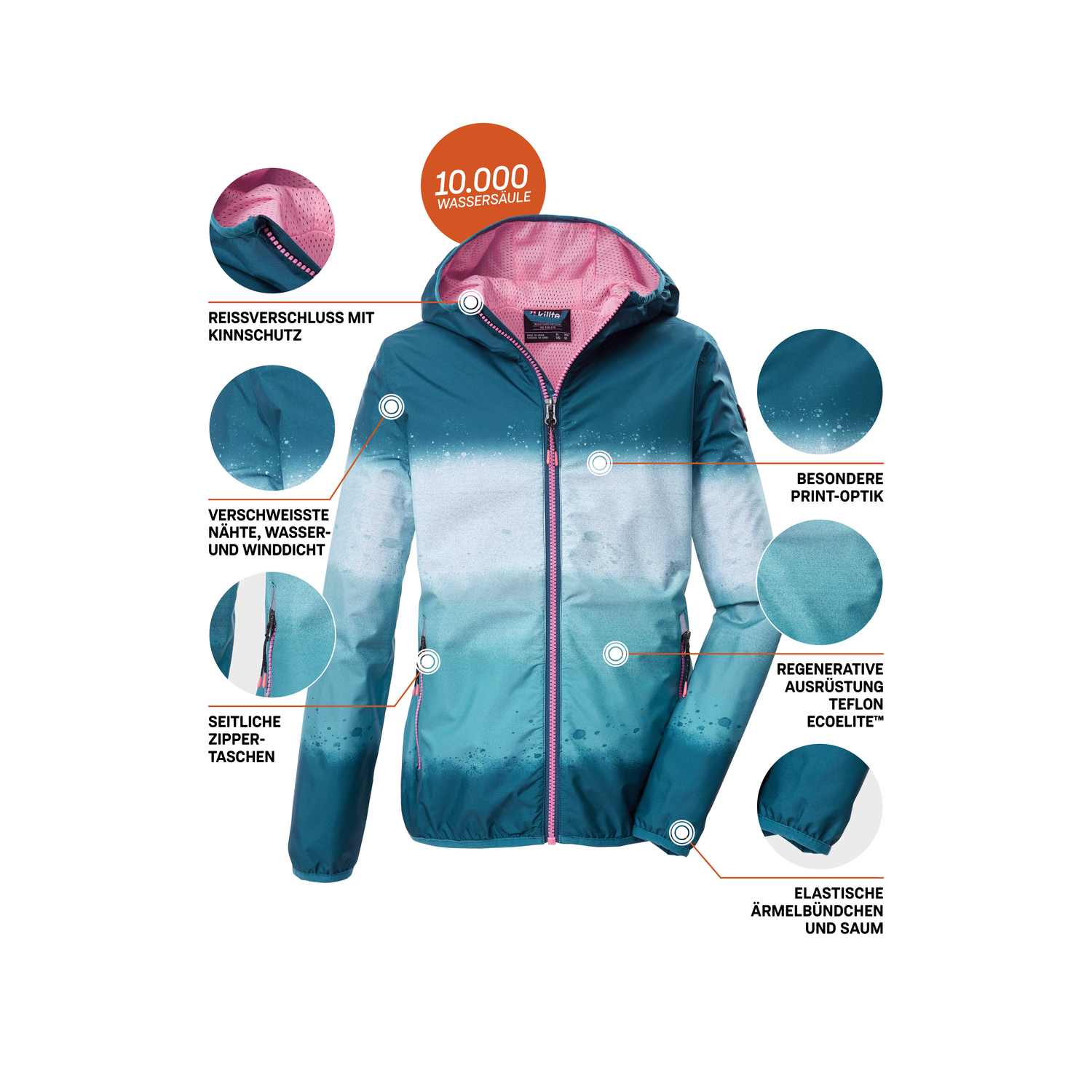 Kinder killtec Blau KOS 155 GRLS JCKT 00820 176 Funktionsjacke
