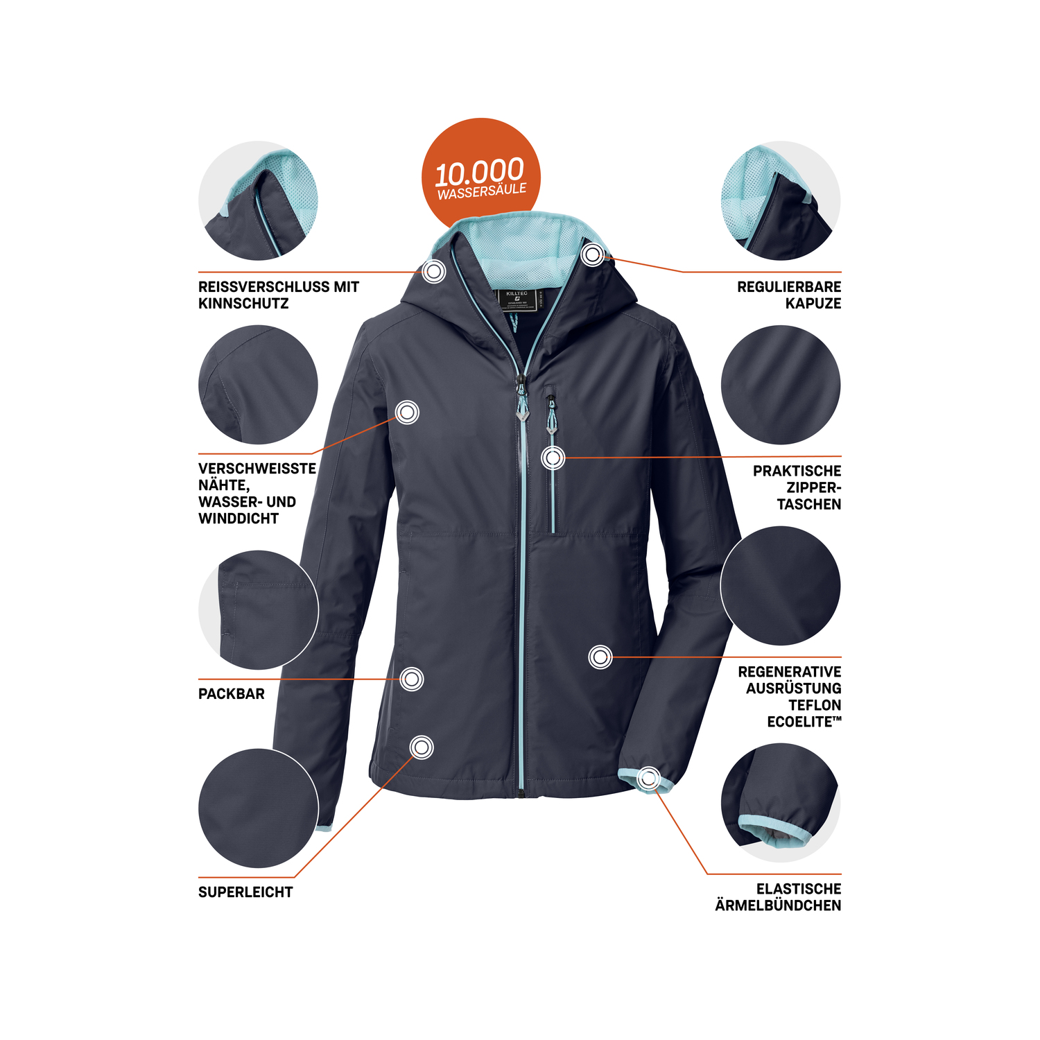 Damen killtec Blau KOS 73 WMN JCKT 00830 50 Funktionsjacke