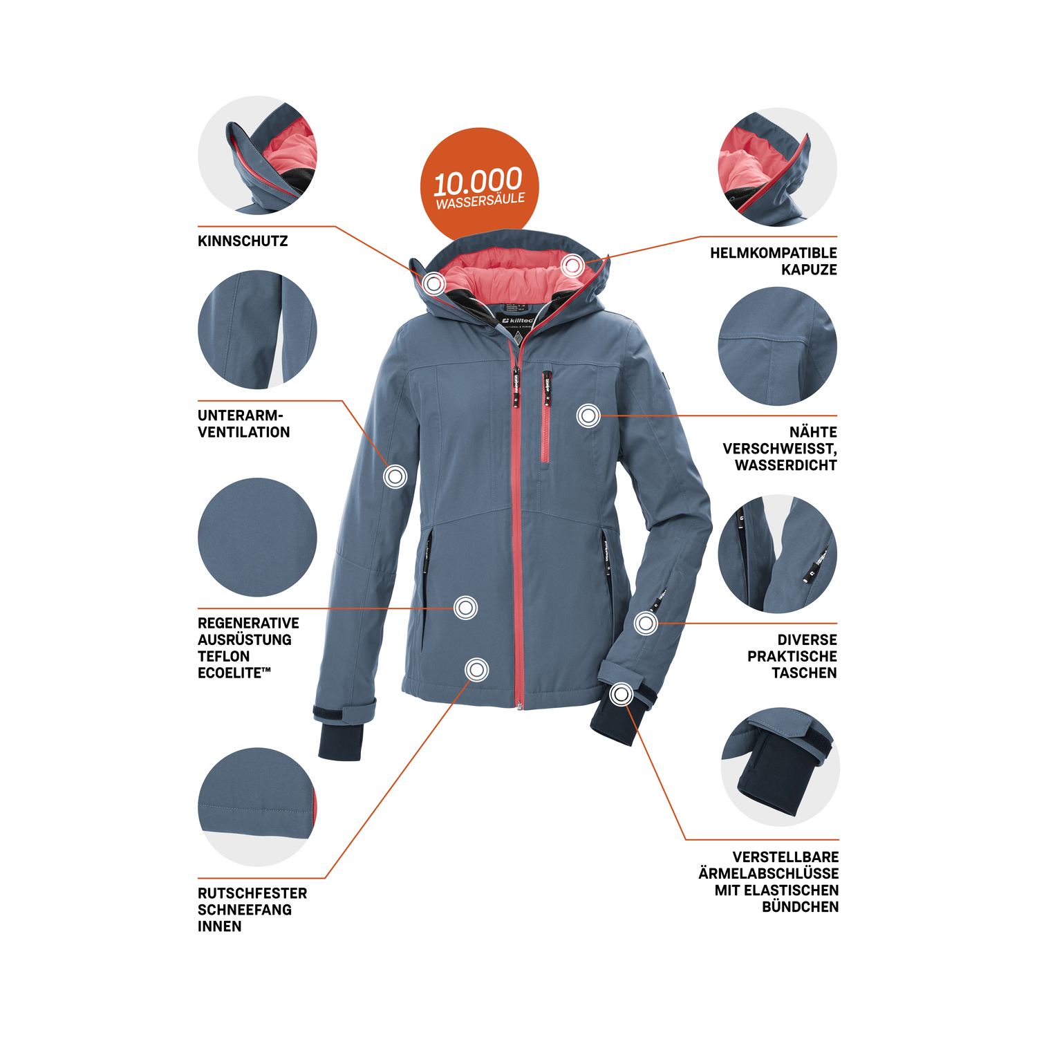 Damen killtec Blau  KSW 276 WMN SKI JCKT