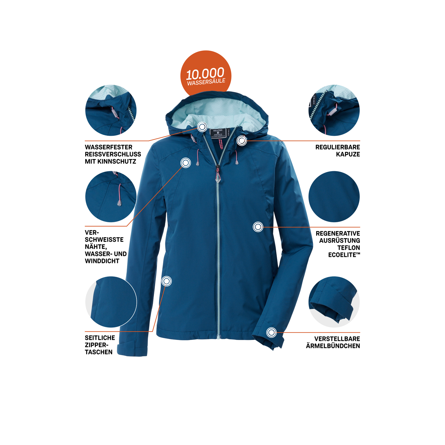 Damen killtec Blau KOS 72 WMN JCKT Funktionsjacke