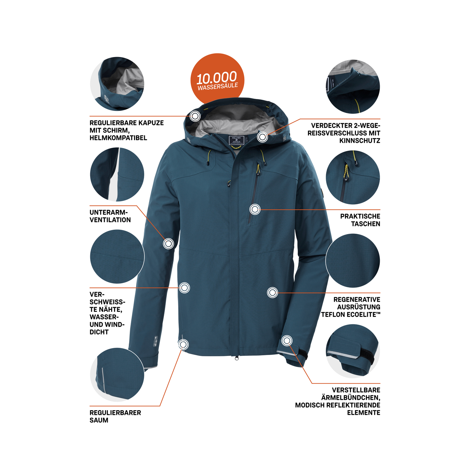 Herren killtec Blau KOS 27 MN JCKT Funktionsjacke