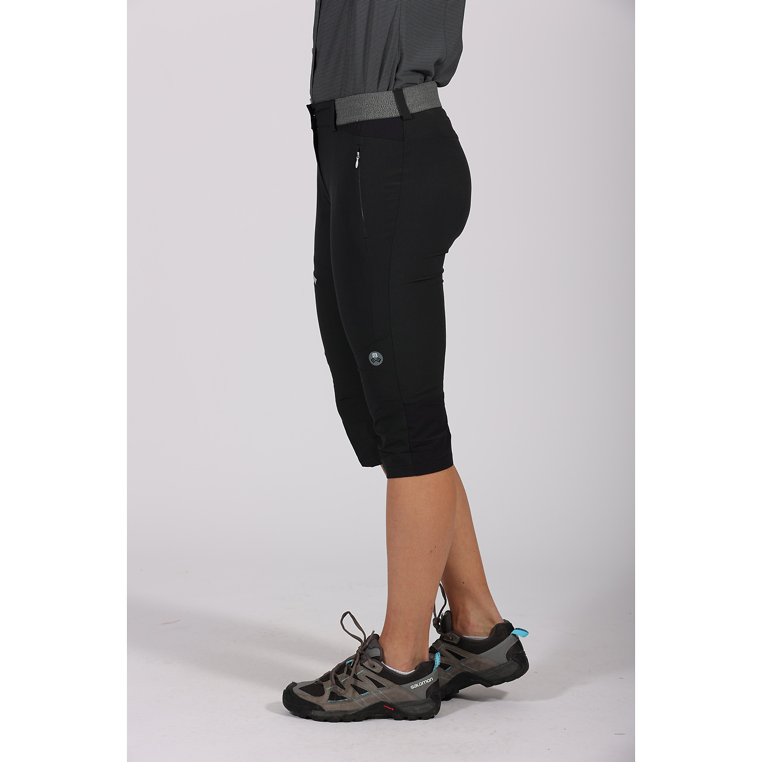 Damen Maul Sport Schwarz Leiterspitze-Shorts elastic 16 38 Bermuda