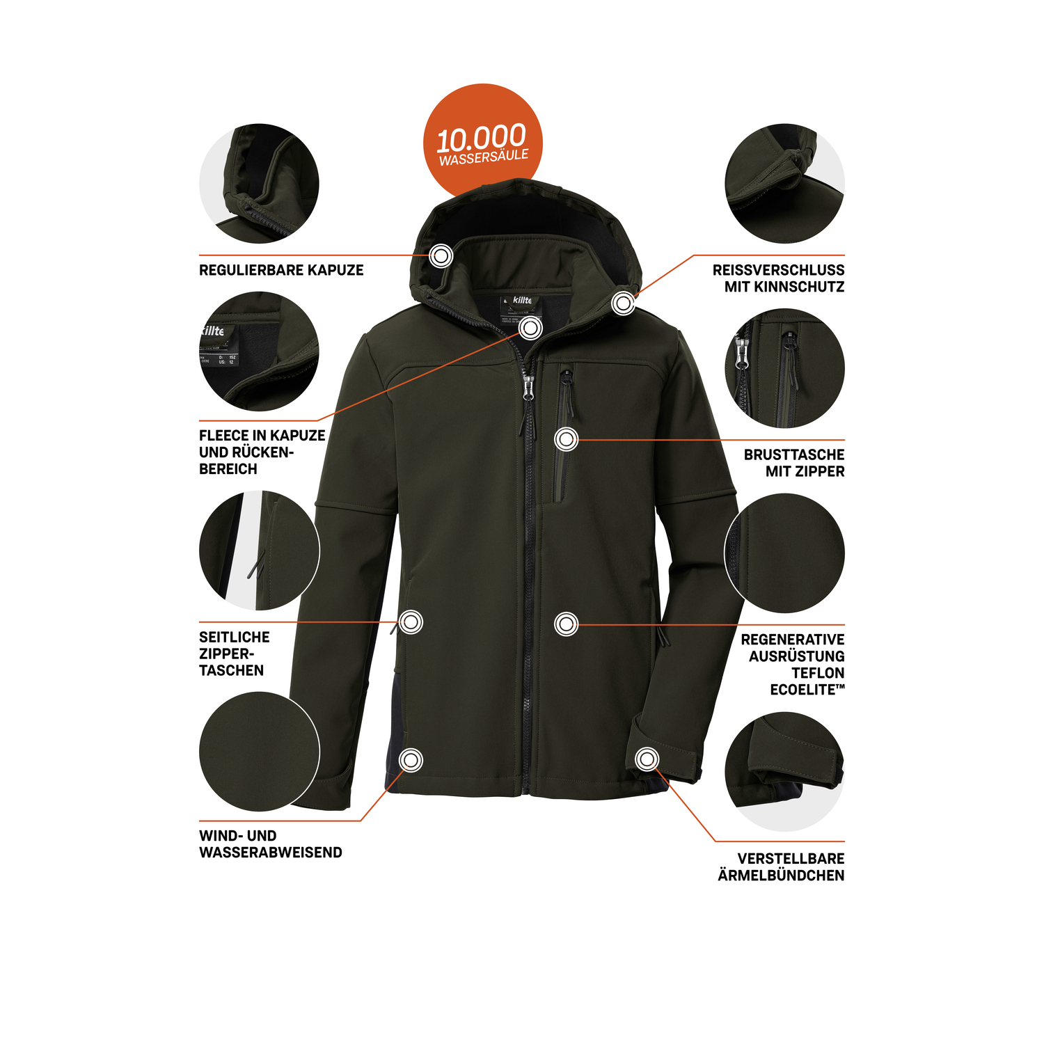 Herren killtec Dunkeloliv