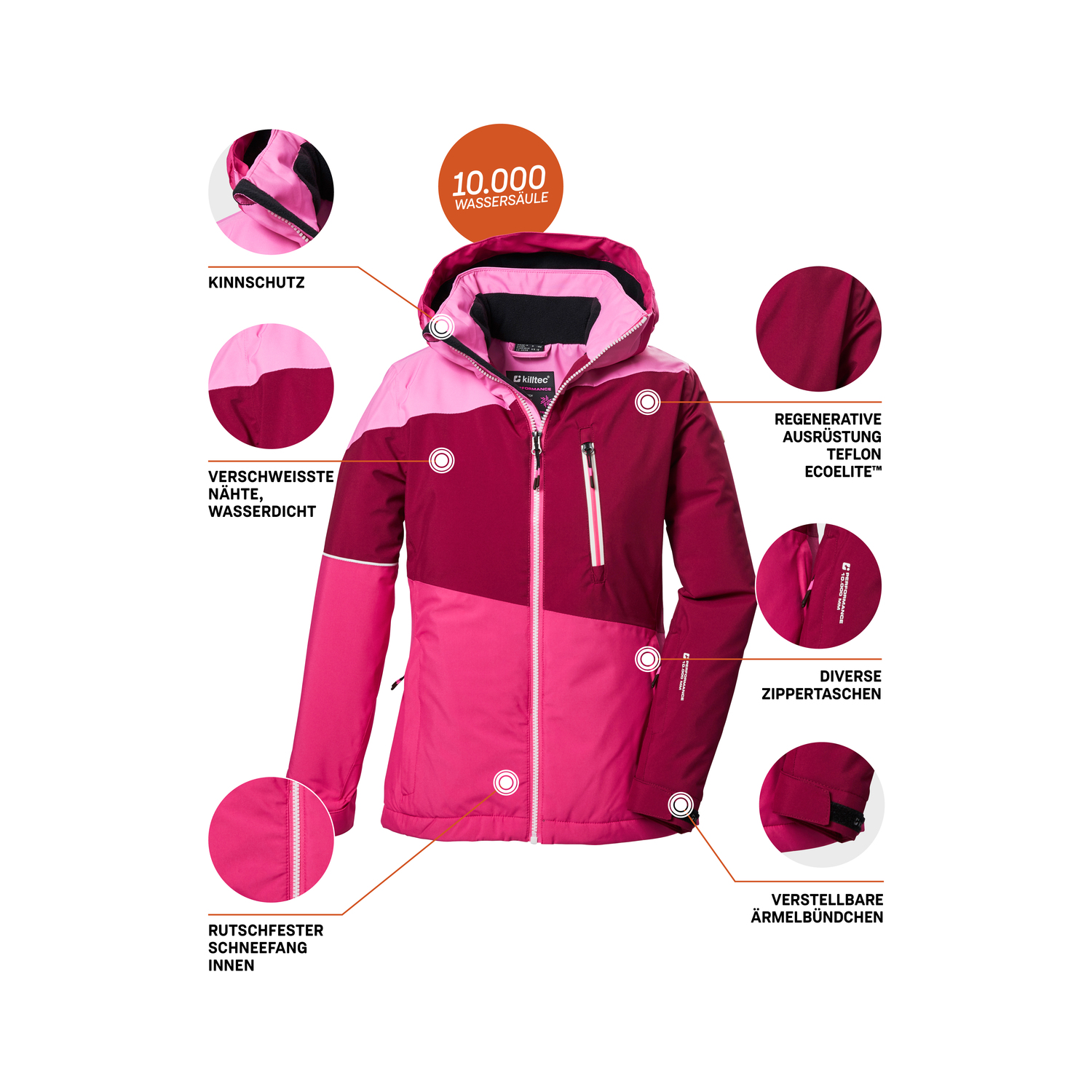Kinder killtec Rose KSW 331 GRLS SKI JCKT 00498 176 Funktionsjacke