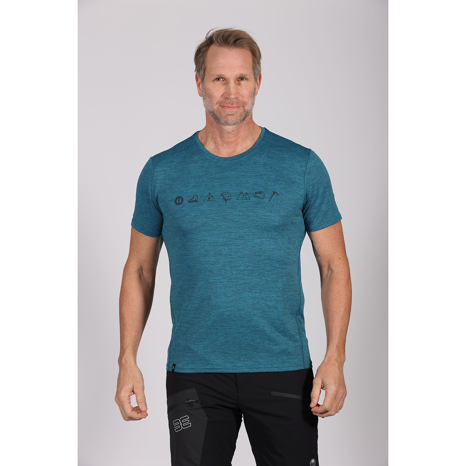 Herren Maul Sport Steingrau Grinberg fresh-1/2 T-Shirt+Pri 49 56 Shirt
