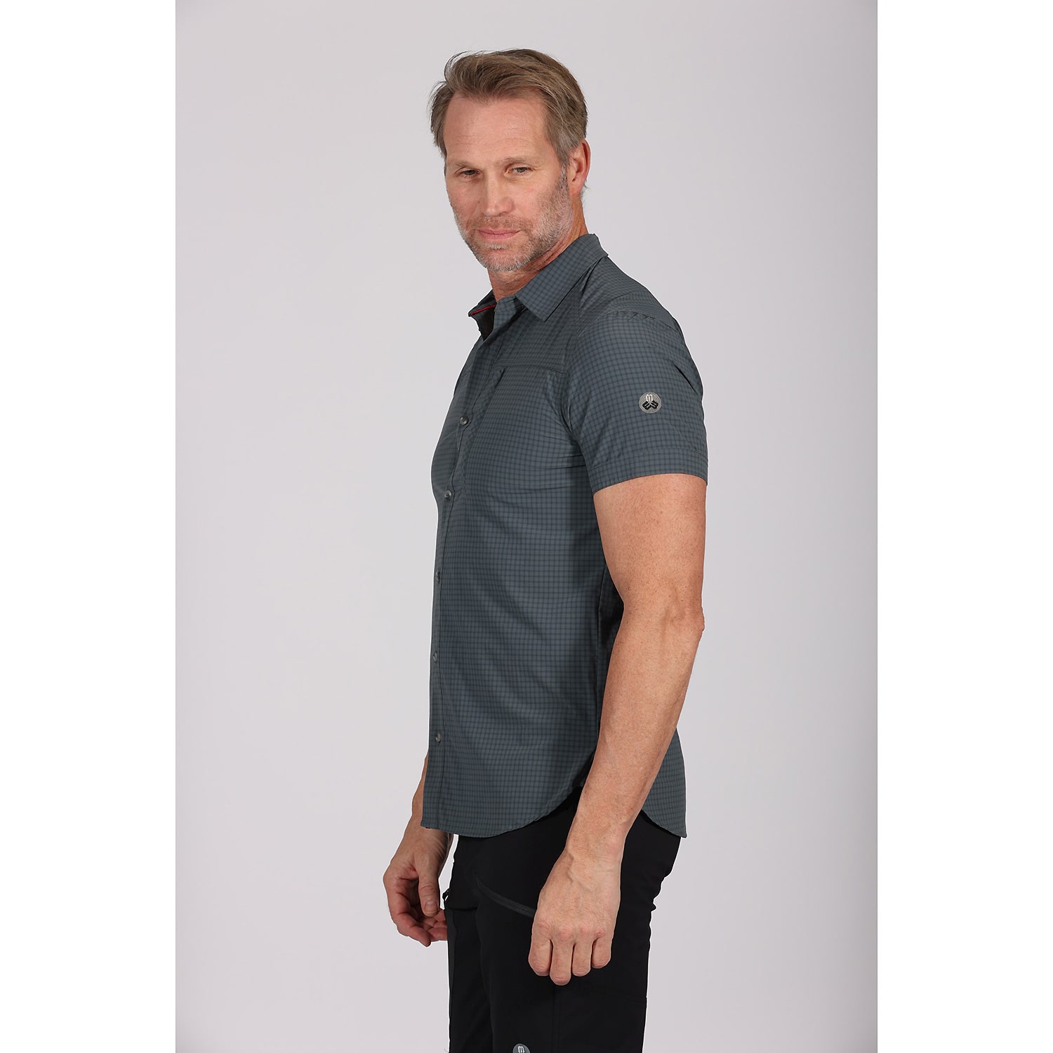 Herren Maul Sport Dunkelgrau Veniv 4XT - 1/2 Hemd karo elas 05 54 Hemd