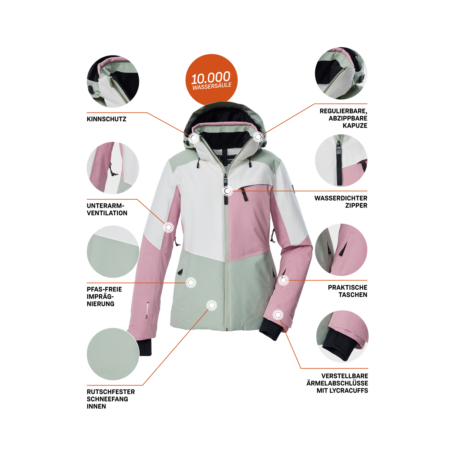 Damen killtec Grün KSW 39 WMN SKI JCKT 00741 46 Funktionsjacke