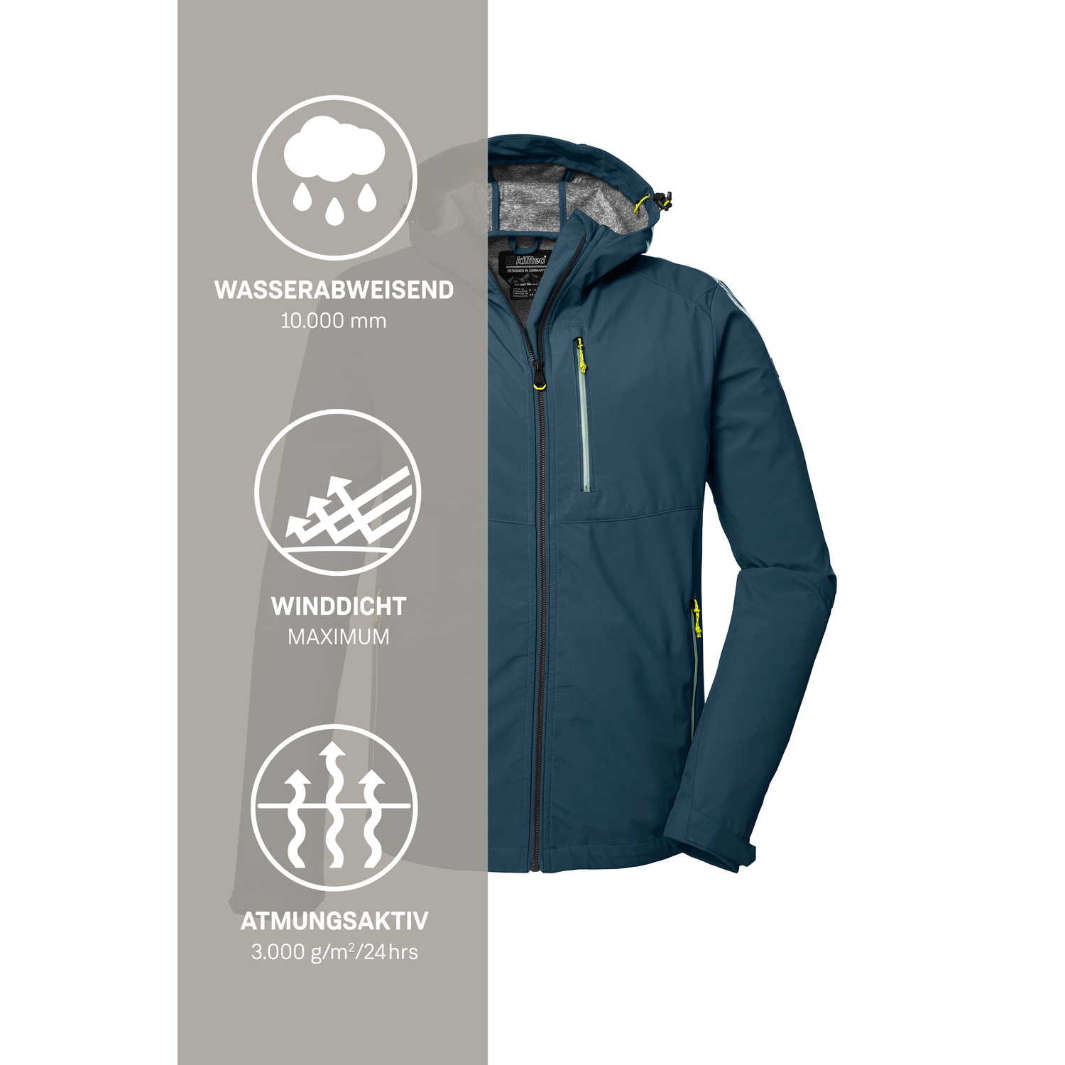 Herren killtec Blau KOS 259 MN SFTSHLL JCKT Funktionsjacke