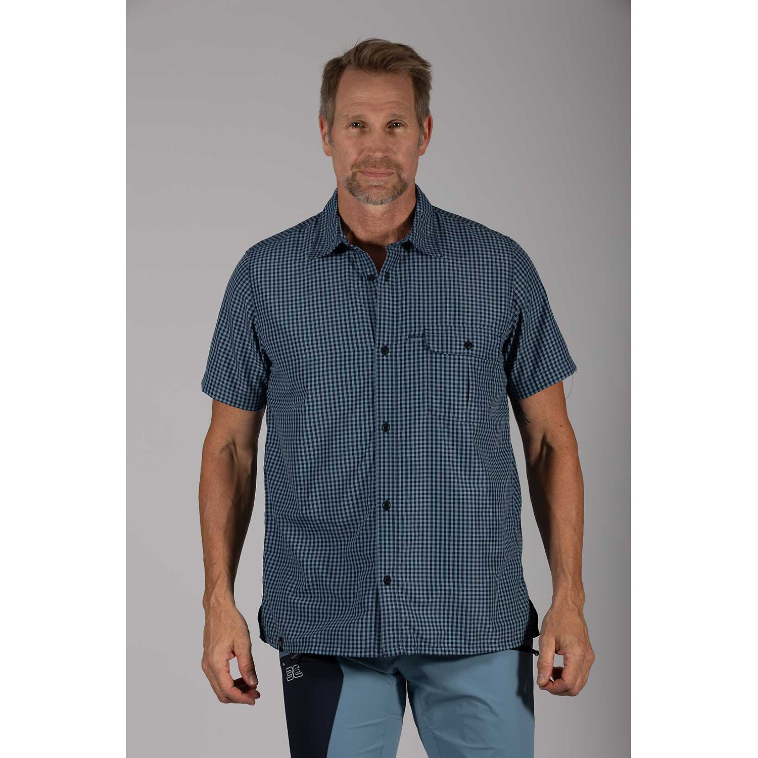 Herren Maul Sport Hellblau Falkenberg II - 1/2 Hemd karie Hemd