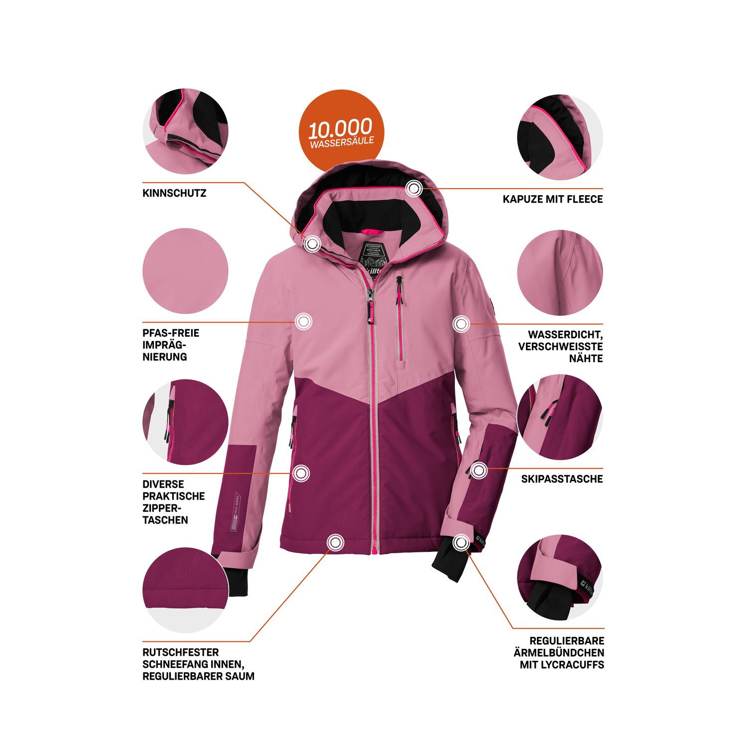 Kinder killtec Rose KSW 207 GRLS SKI JCKT 00435 176 Funktionsjacke