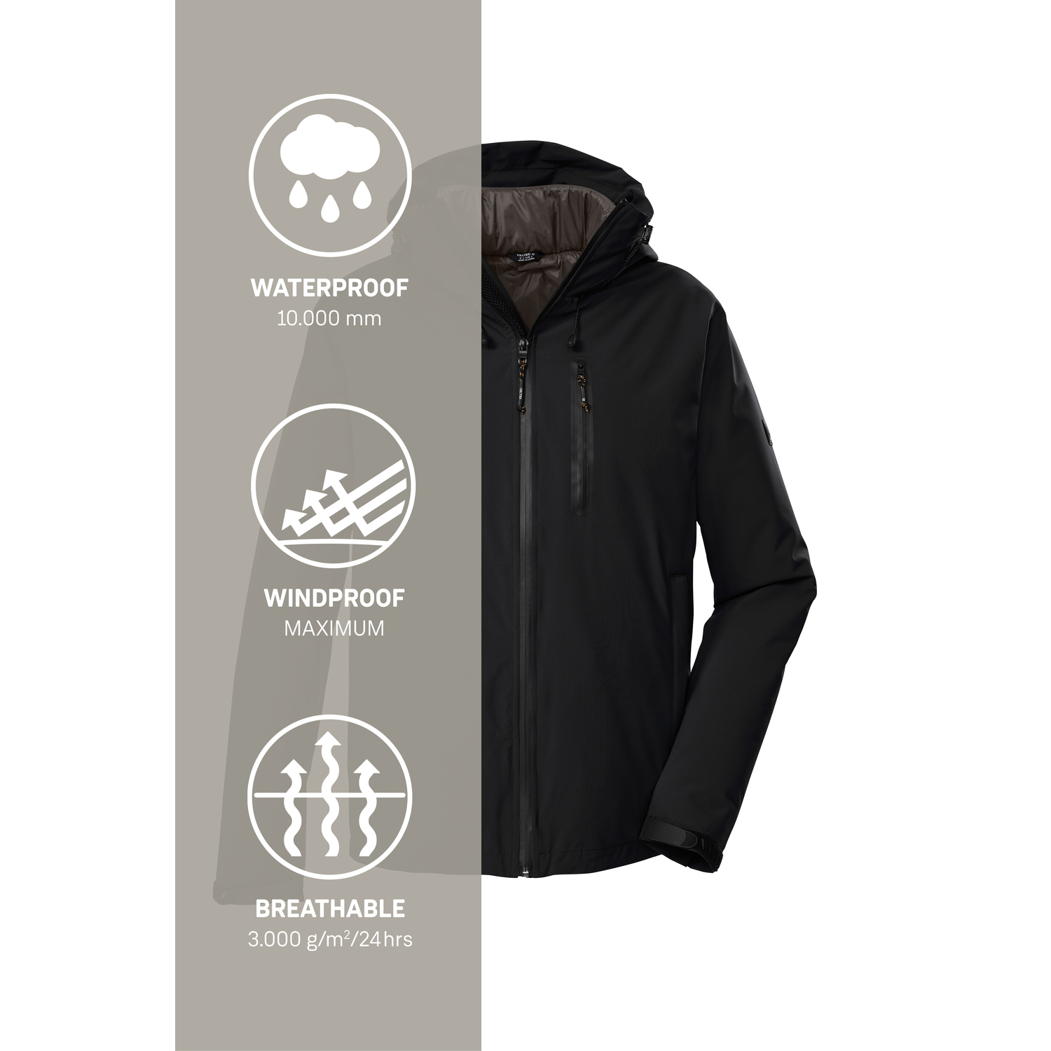 Herren killtec Schwarz KOW 95 MN JCKT 00200 4XL Doppeljacke