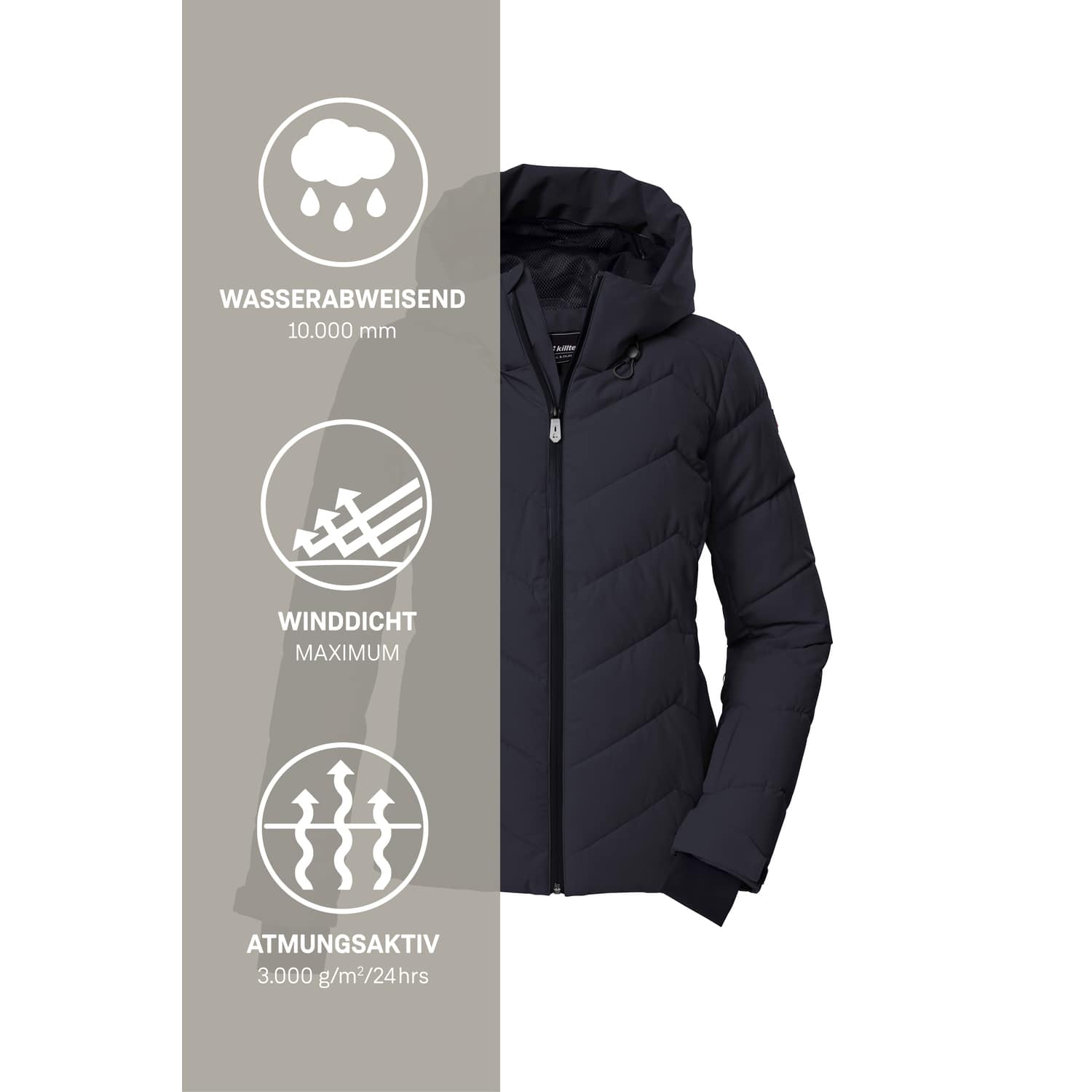 Damen killtec Schwarz KSW 31 WMN SKI QLTD JCKT 00269 50 Funktionsjacke