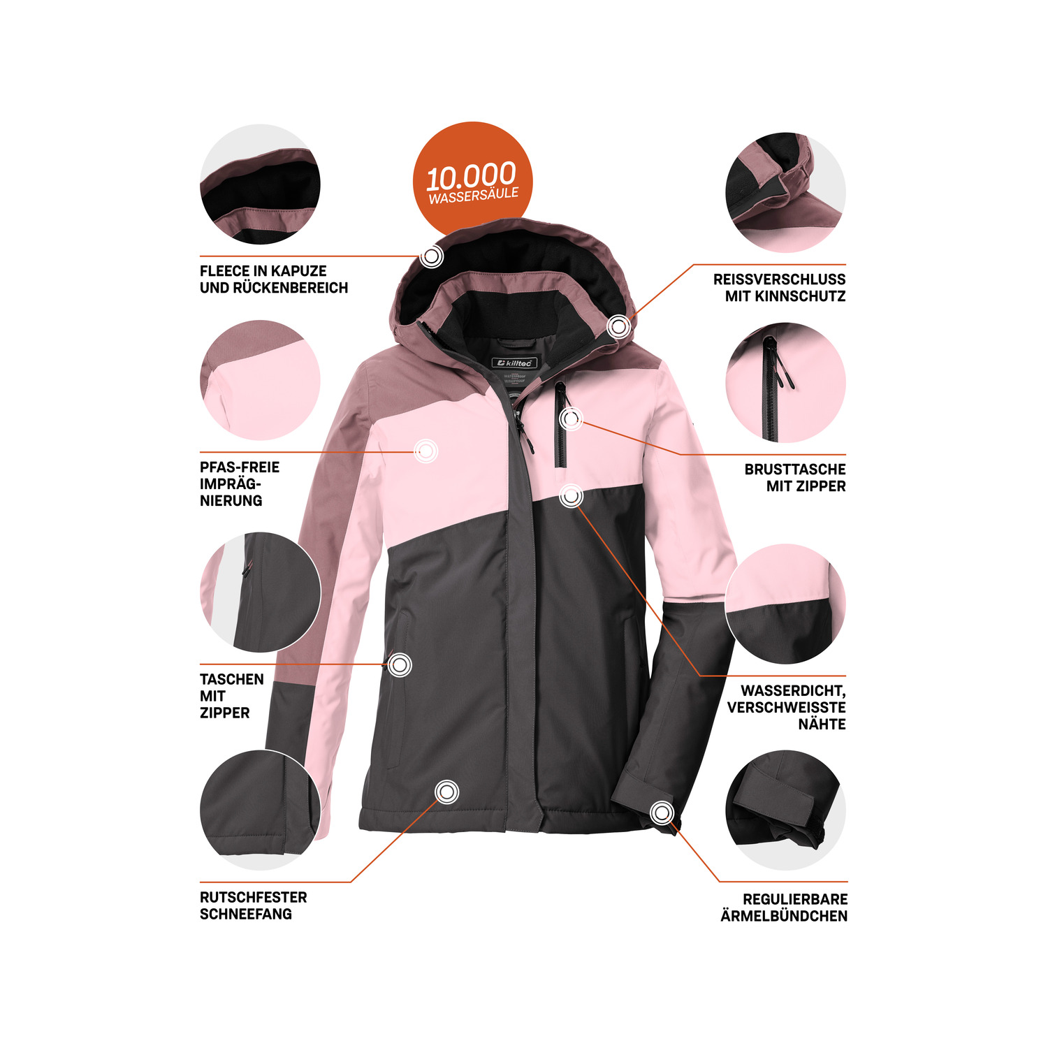 Kinder killtec Steingrau KOW 218 GRLS JCKT Funktionsjacke