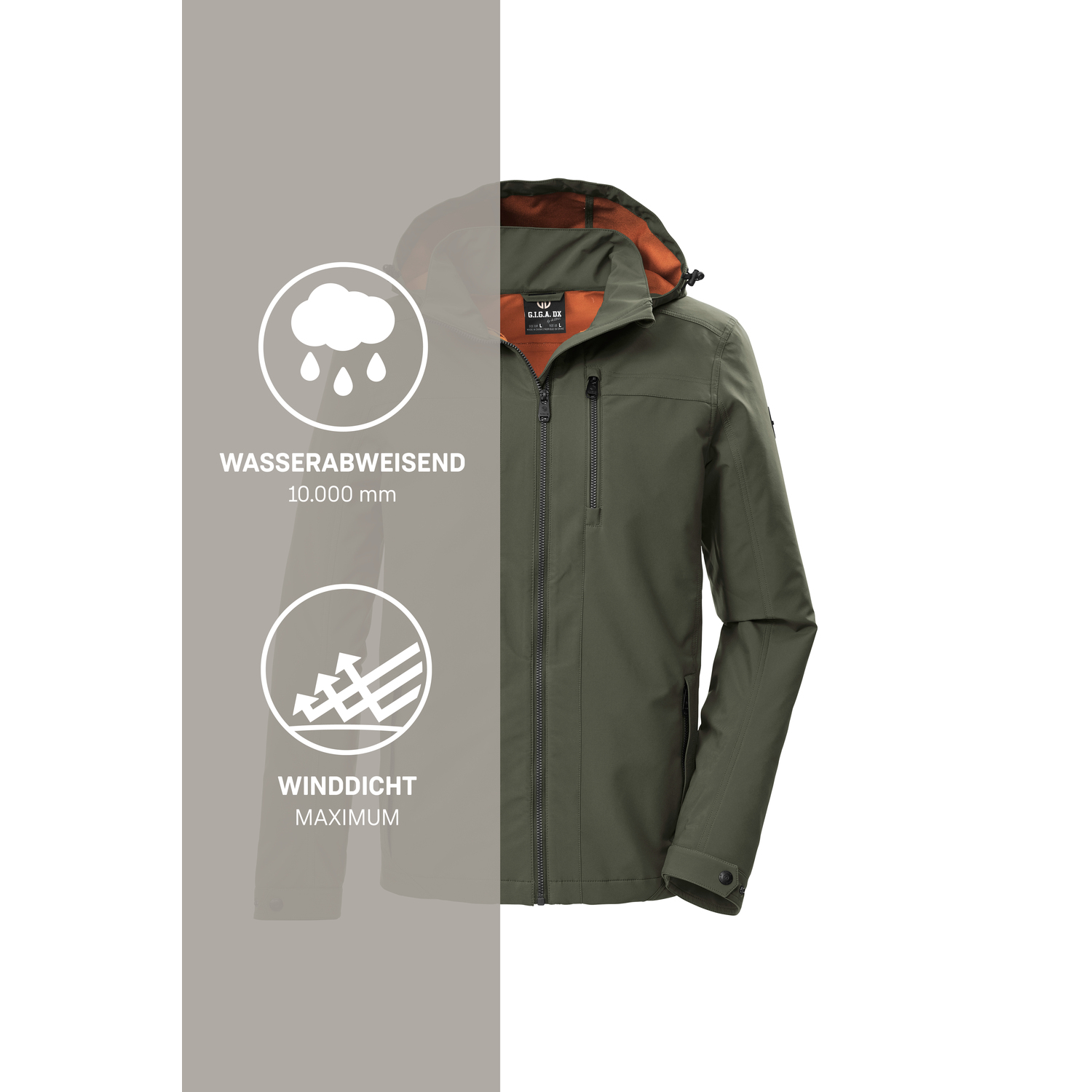 Herren G.I.G.A. DX by killtec Oliv GS 108 MN SFTSHLL JCKT 00717 4XL Funktionsjacke
