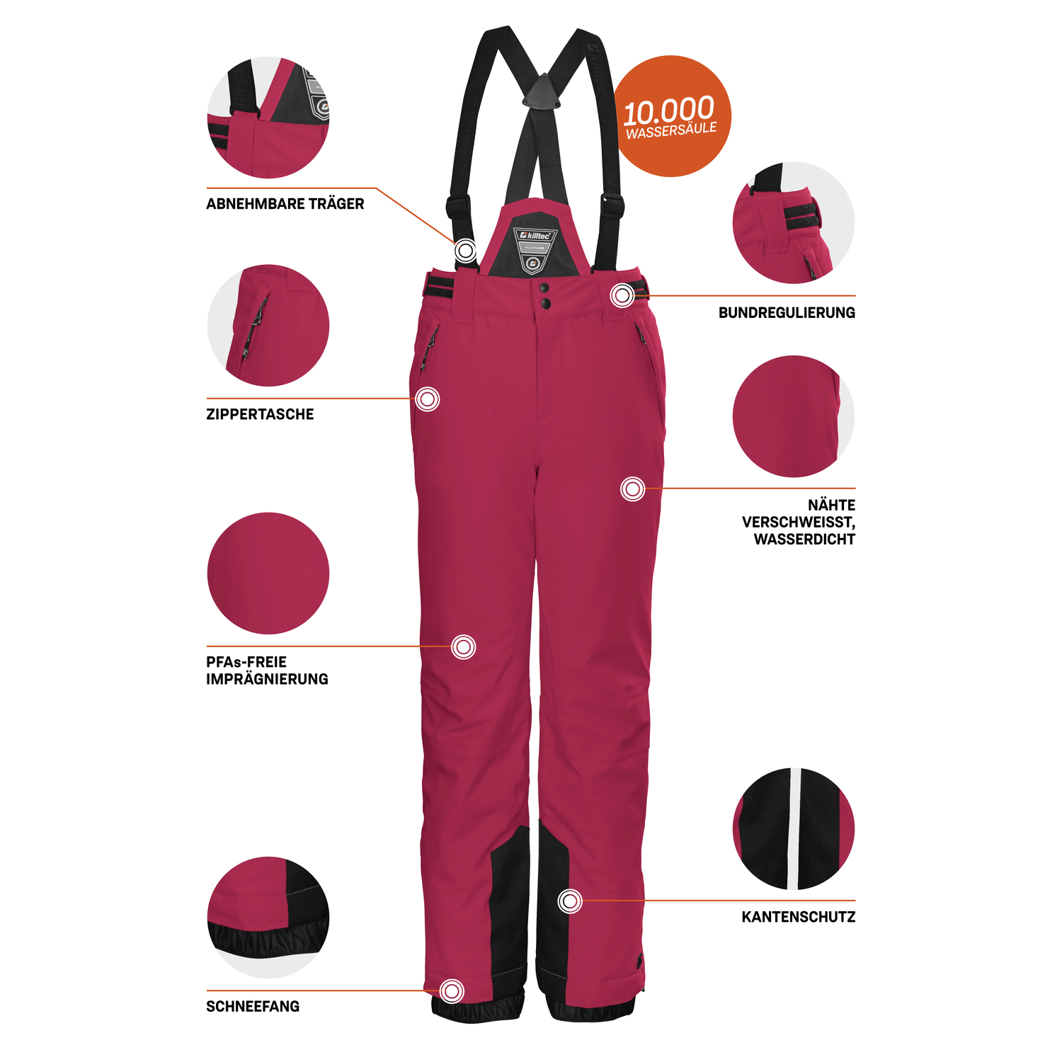 Mädchen Kinder killtec Rose KSW 77 GRLS SKI PNTS 00498 176 Latzhose