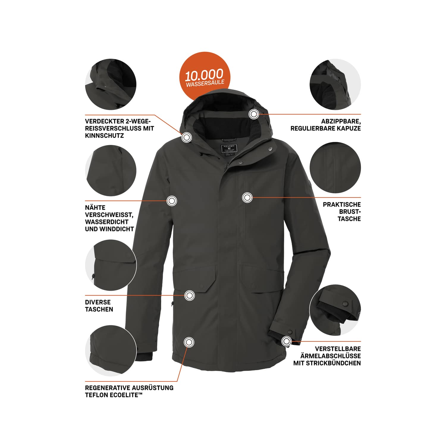 Herren killtec Steingrau