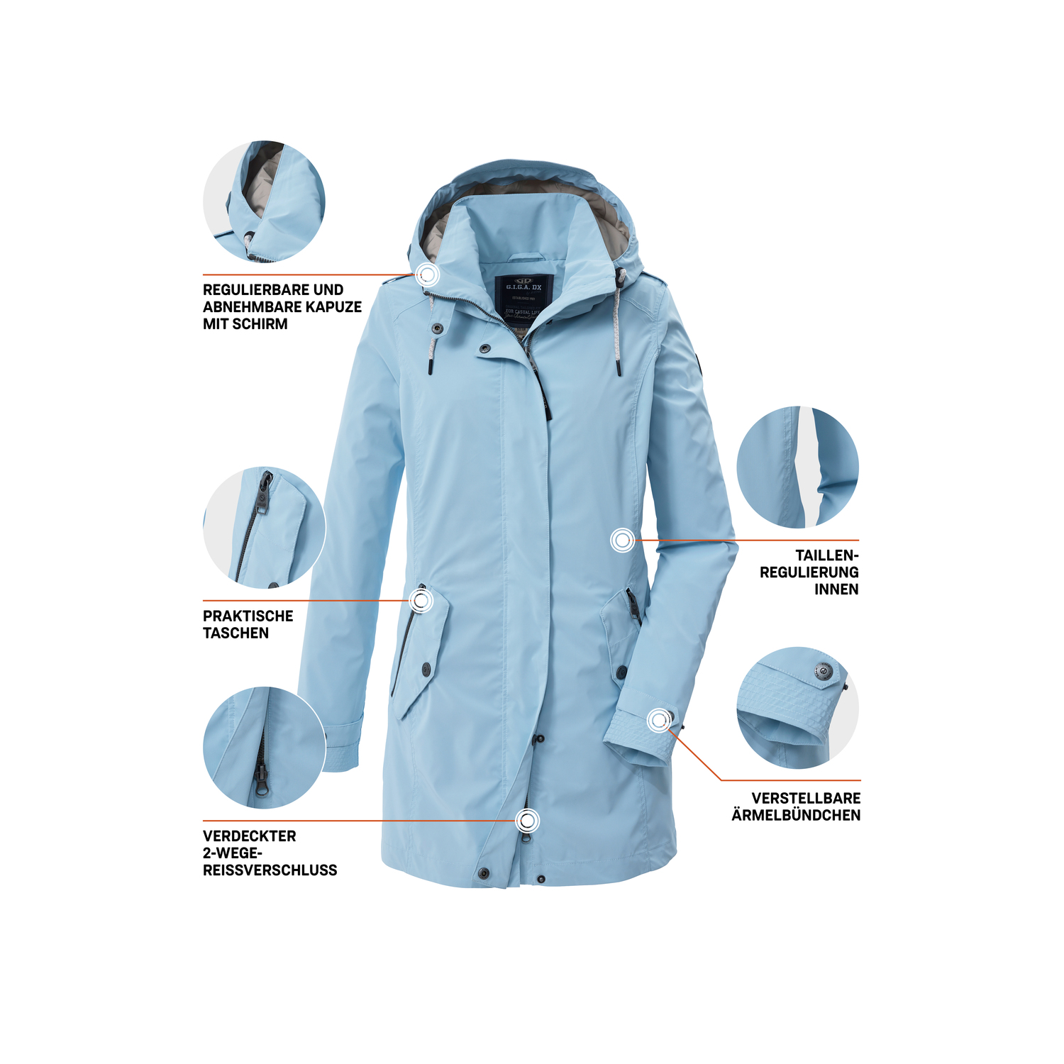 Damen G.I.G.A. DX by killtec Blau GS 94 WMN PRK Mantel