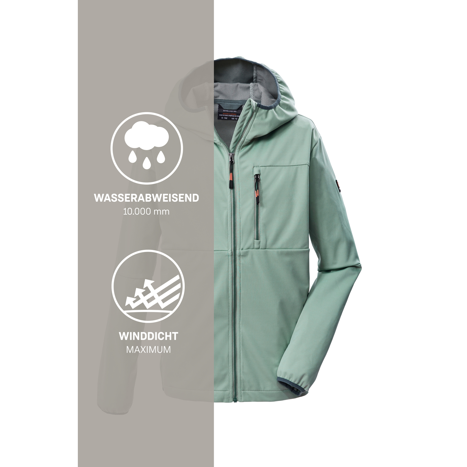 Kinder killtec Grün KOS 124 BYS SFTSHLL JCKT 00737 176 Funktionsjacke
