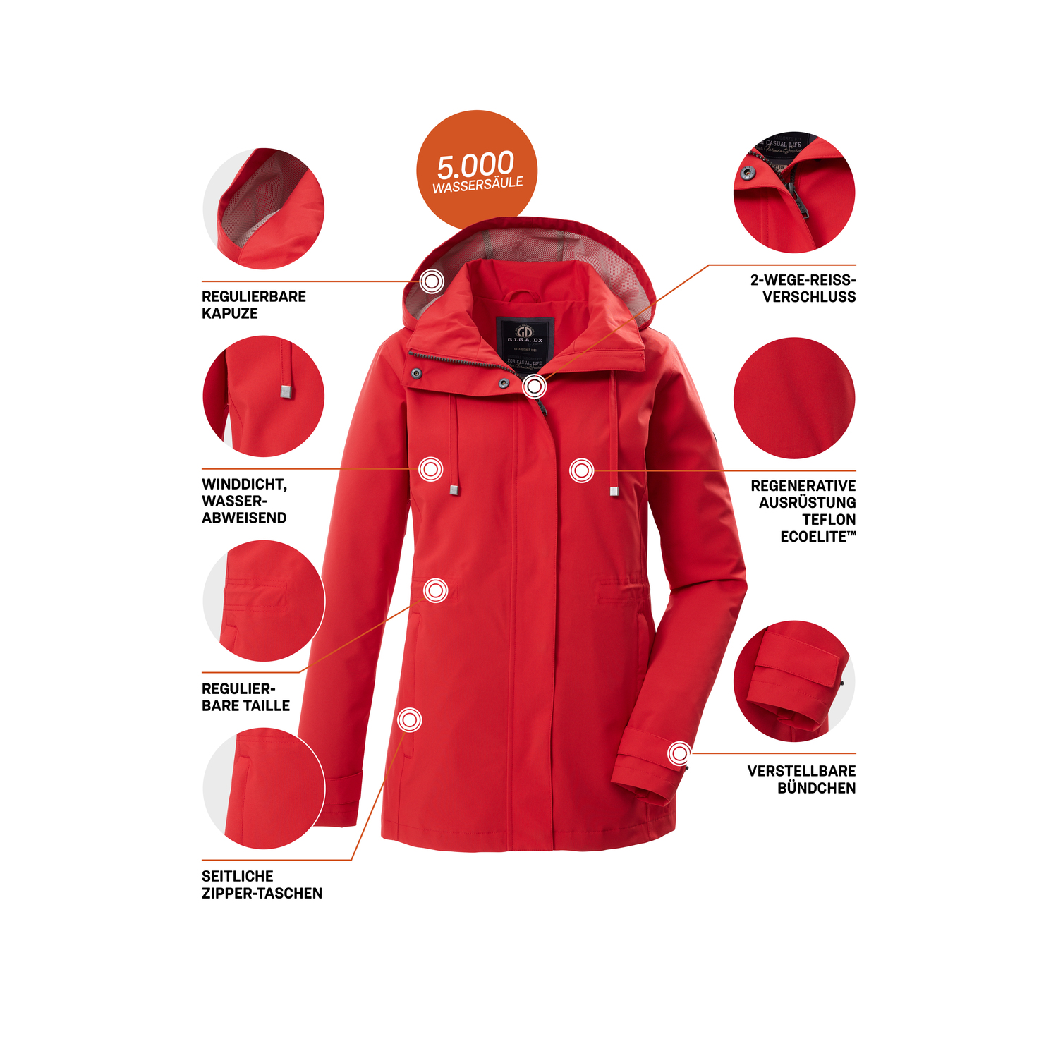 Damen G.I.G.A. DX by killtec Dunkelorange GS 106 WMN JCKT 00466 50 Funktionsjacke
