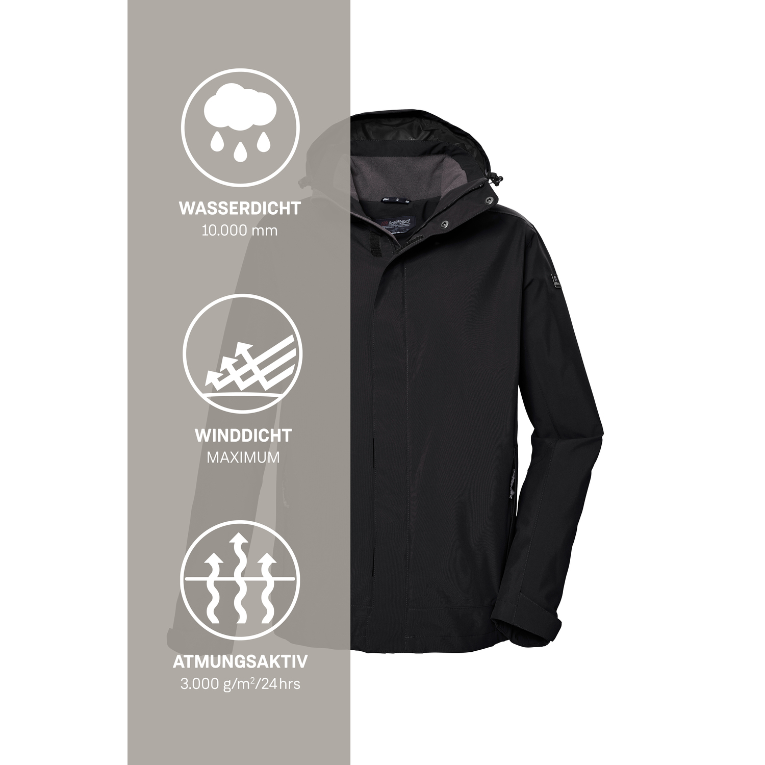 Herren killtec Schwarz KOS 87 MN JCKT_XENIOS 00920 6XL Funktionsjacke